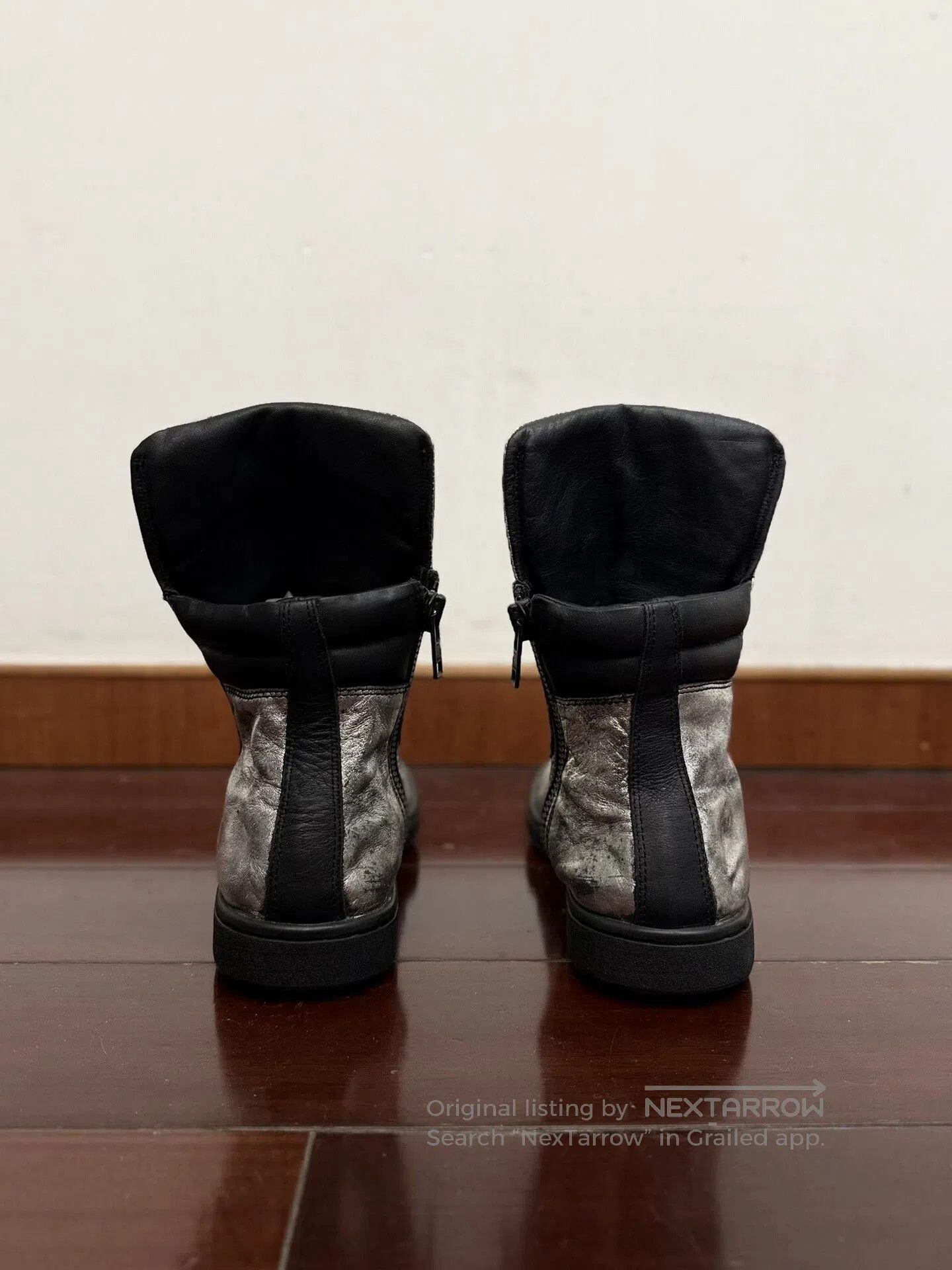 Japanese Brand Metallic Dark Vintage Ankle Boots. Size US 9 / EU 42 - 3 Thumbnail