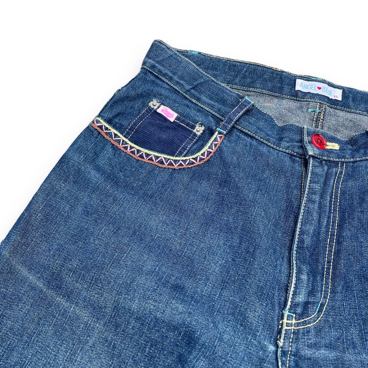 Angel Blue × Hysteric Glamour × Japanese Brand ANGEL BLUE CORDUROY POCKET PATCHWORK DENIM PANTS Size 28" / US 6 / IT 42 - 7 Thumbnail