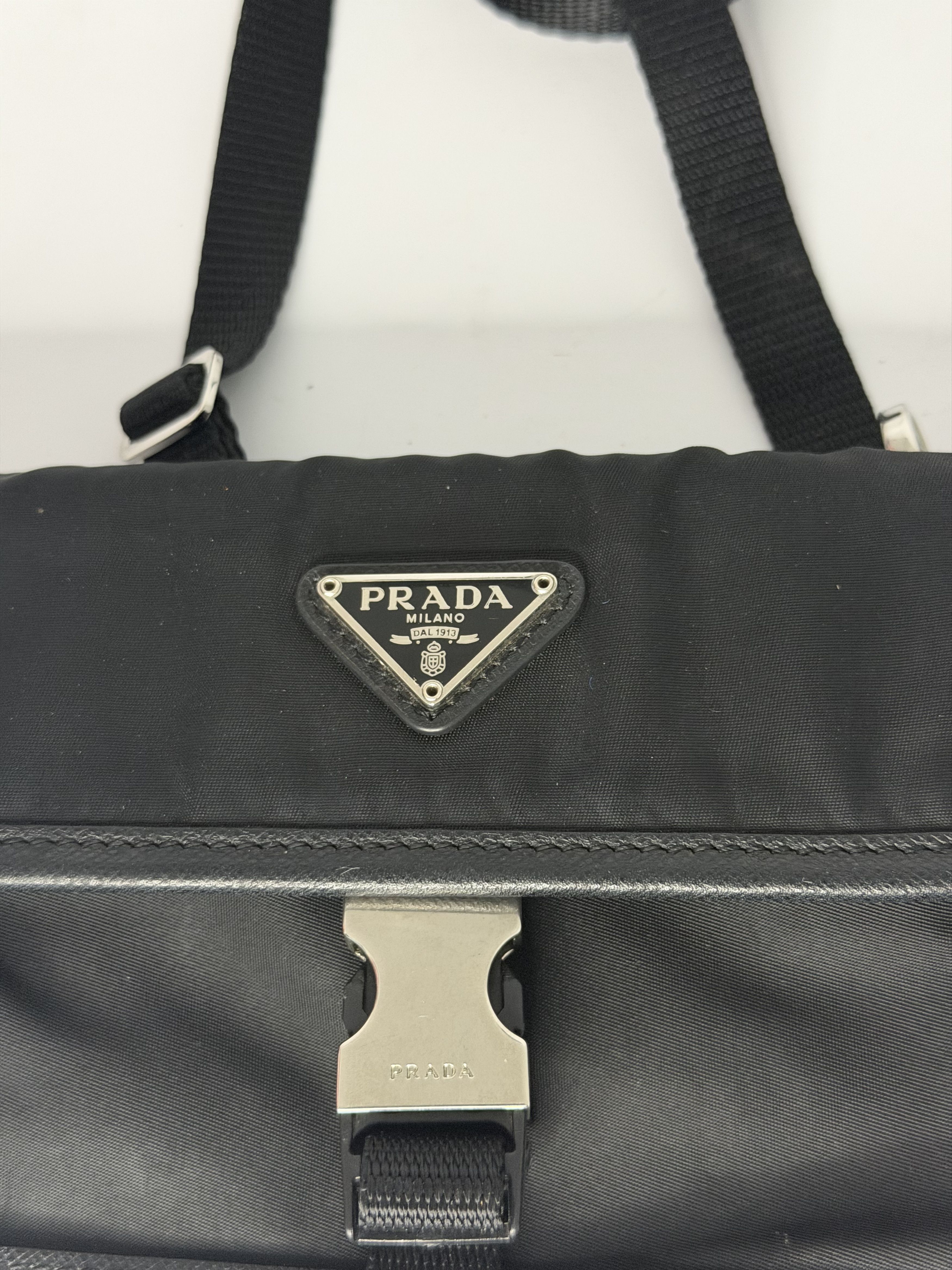 Prada Prada Black Re-Nylon and Leather Flap Crossbody Bag Size ONE SIZE - 4 Thumbnail