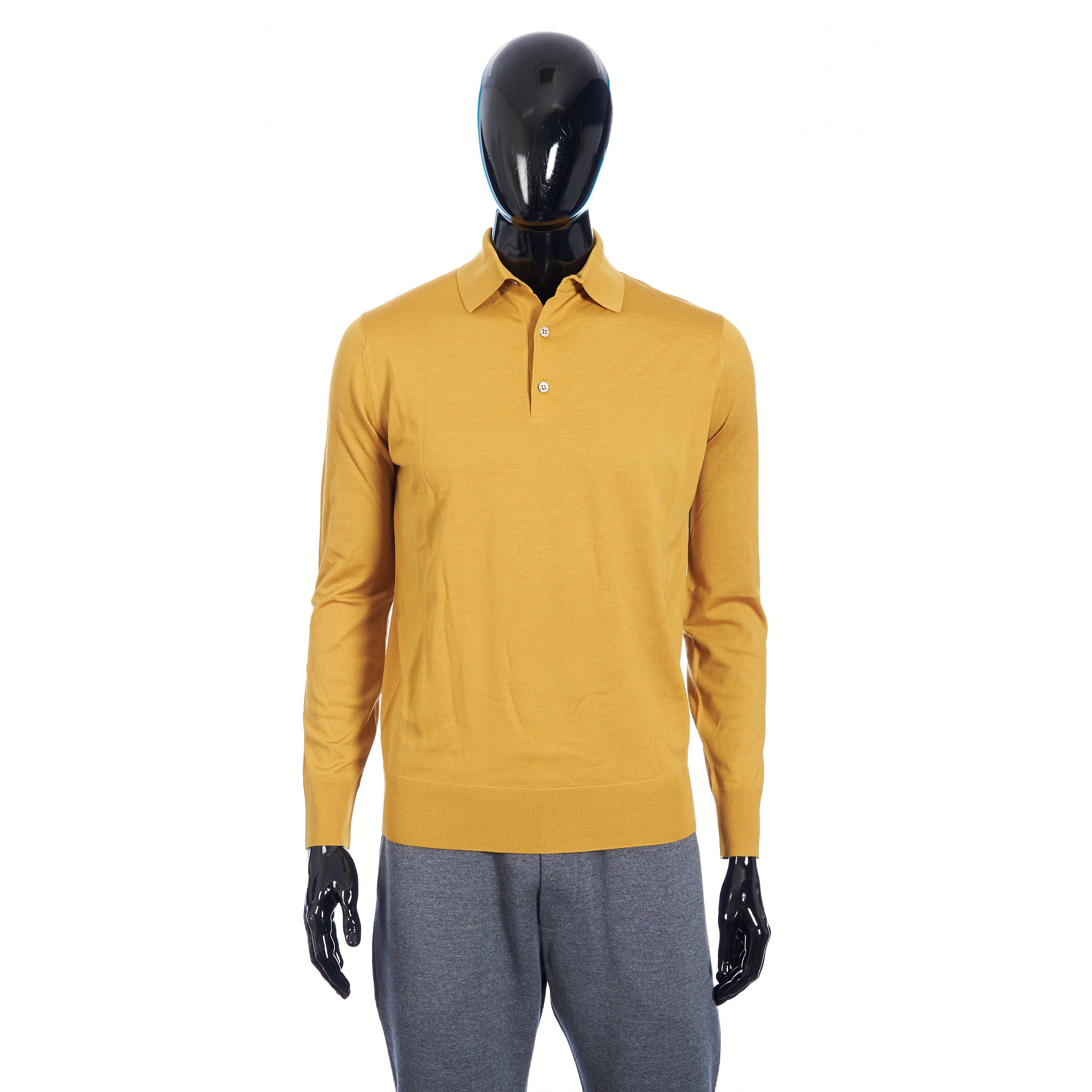 image of Loro Piana Mi Polo Shirt In Moroccan Yellow Wish Wool, Men's (Size Small)