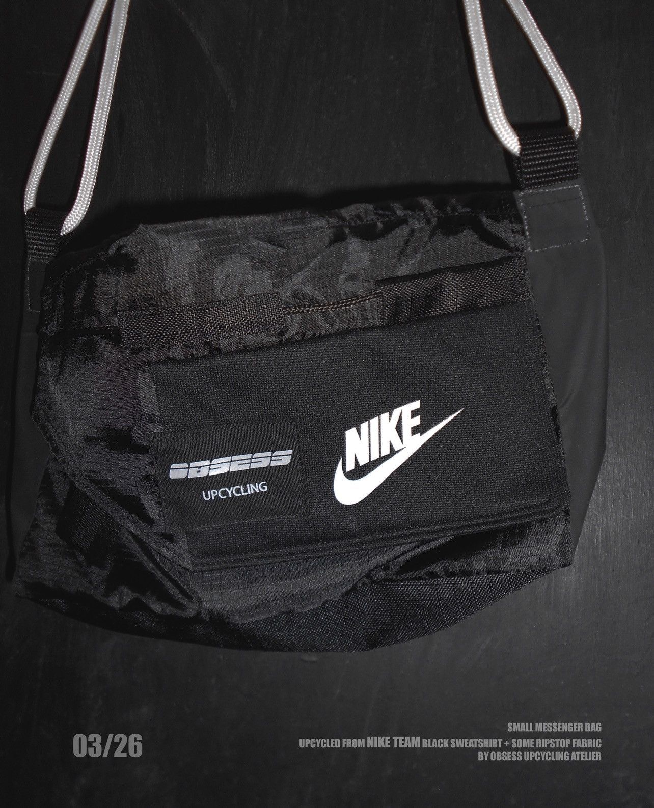 Nike UPCYCLED NIKE TEAM MESSENGER BAG By OBSESS UPCYCLING ATELIER Size ONE SIZE - 1 Thumbnail