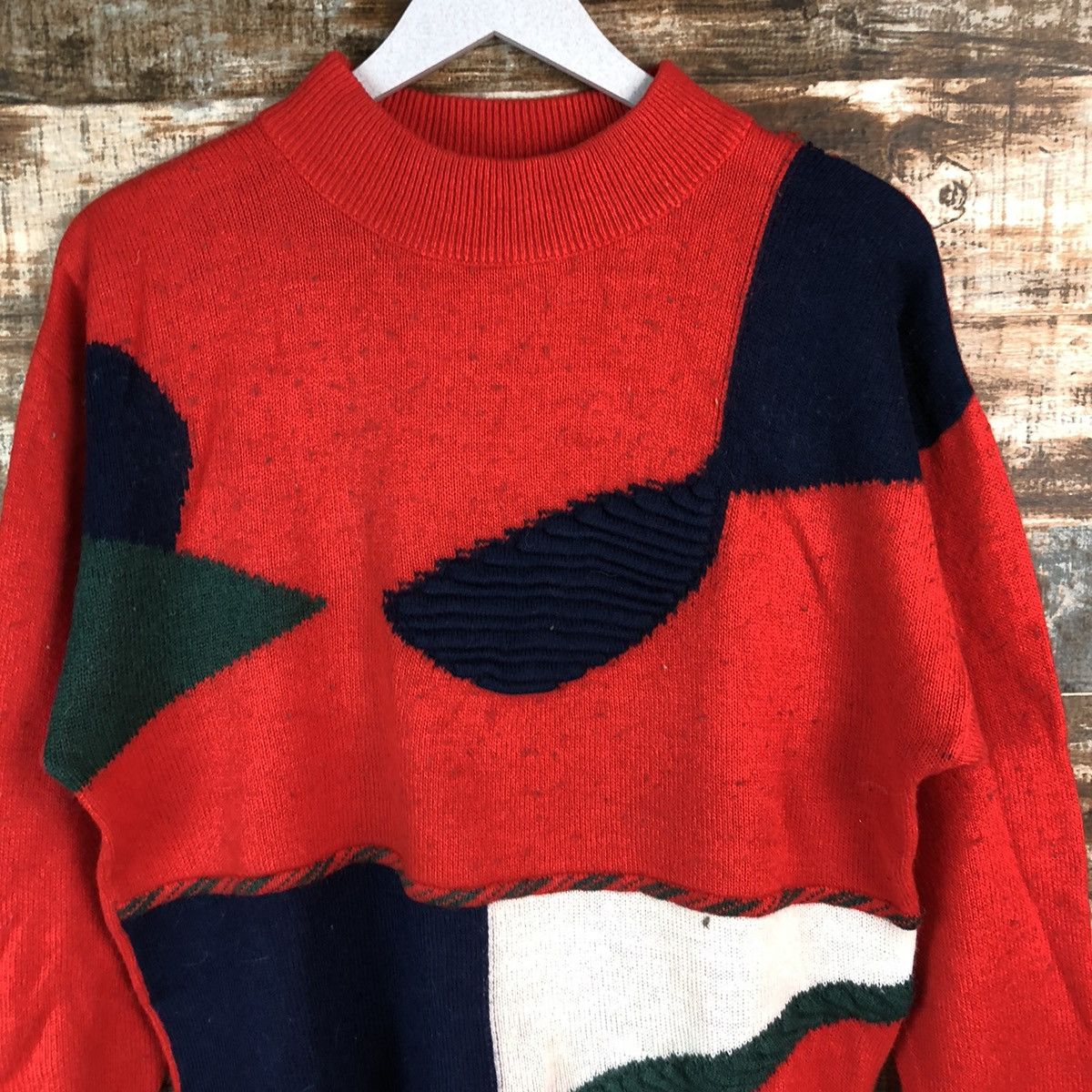 Homespun Knitwear × Japanese Brand Alpaca peru Red vintage Knitwear #A2189 Size M / US 6-8 / IT 42-44 - 5 Thumbnail