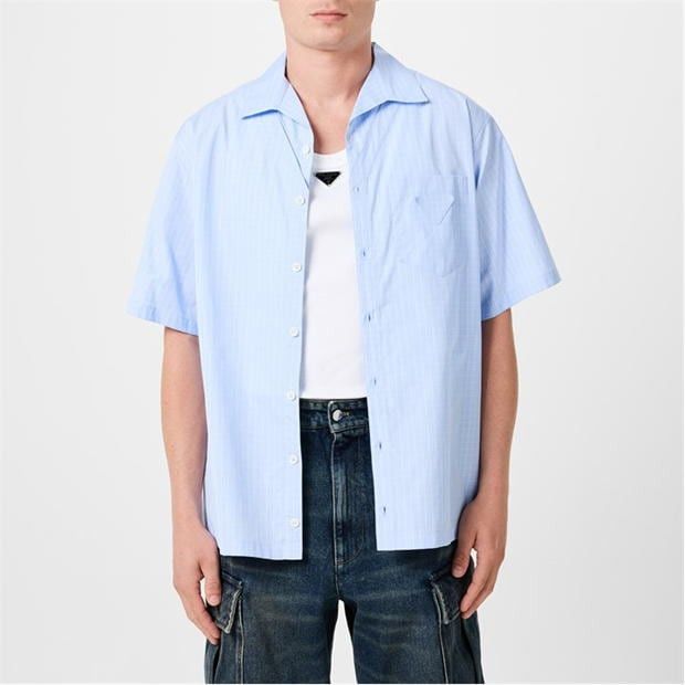 Prada PRADA Short Sleeved Striped Shirt Size US M / EU 48-50 / 2 - 2 Thumbnail
