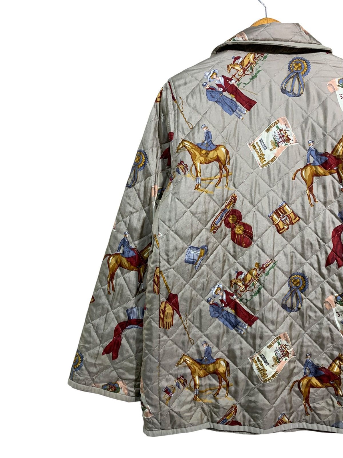 Burberry 🔥VTG BURBERRY EQUESTRIAN GRAPHIC PRINT QUILTED JACKET Size US M / EU 48-50 / 2 - 5 Thumbnail