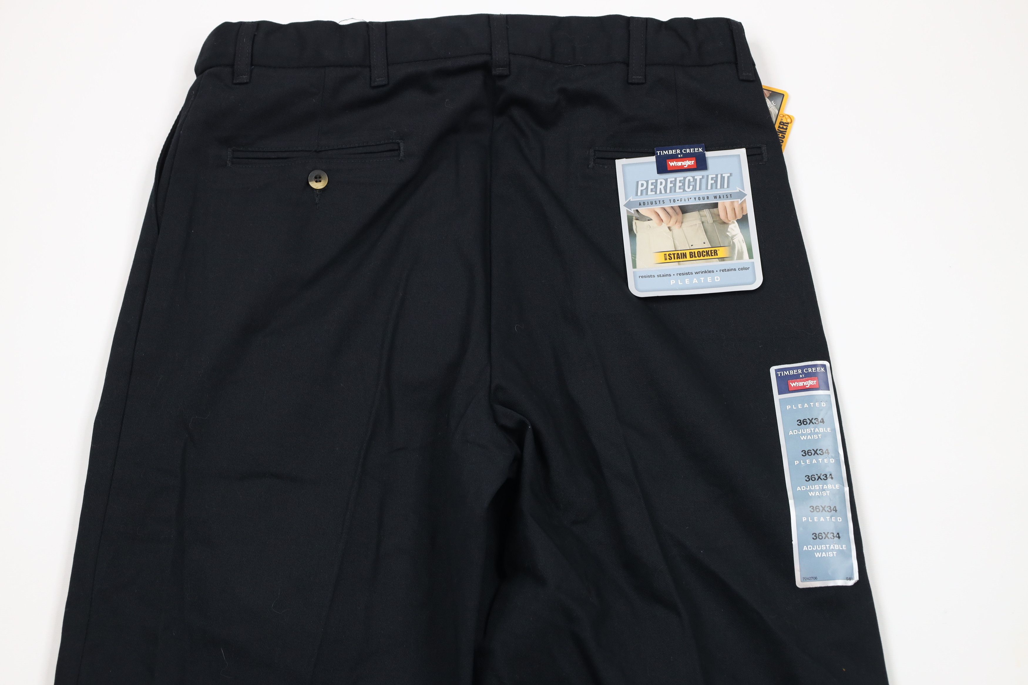 Vintage × Wrangler Deadstock Vintage Y2K Wrangler Wide Leg Chino Pants Black Size US 36 / EU 52 - 9 Thumbnail