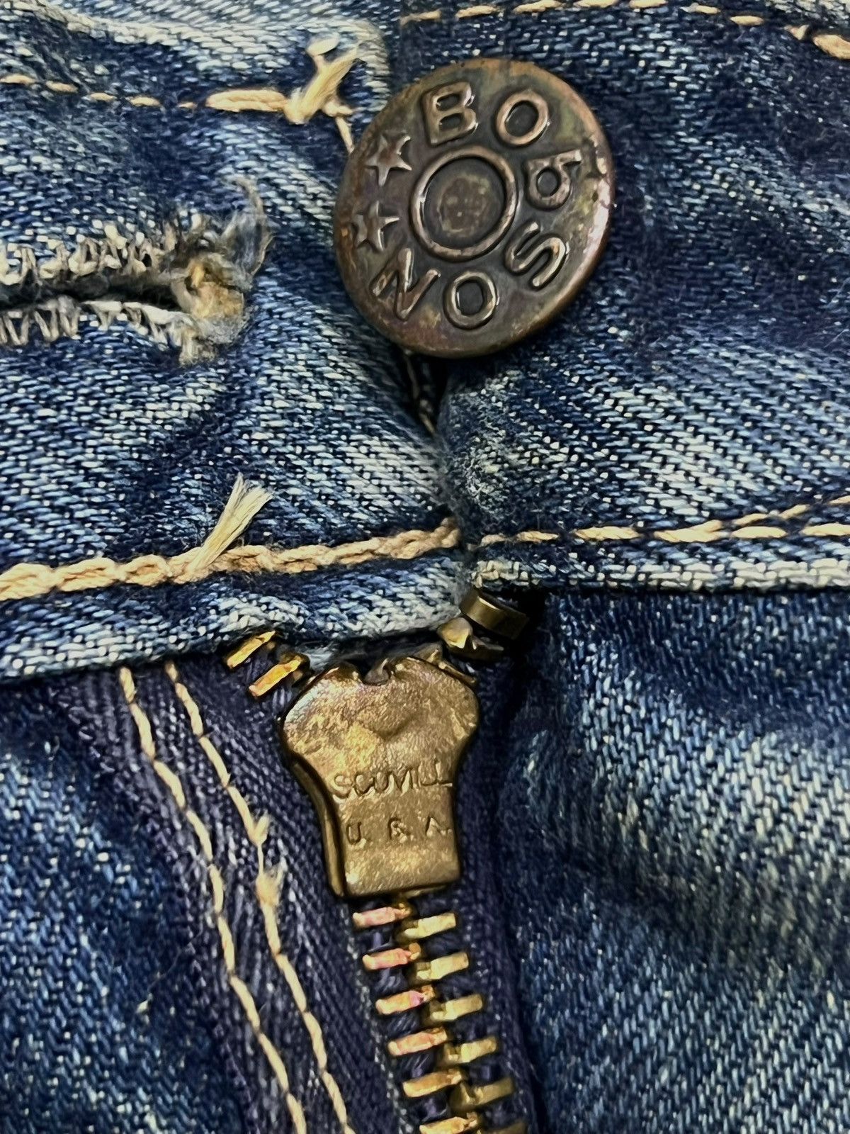 Japanese Brand Flared Vintage 80s Bobson Japan - Faded Mud Wash, Distressed Size US 29 - 12 Thumbnail