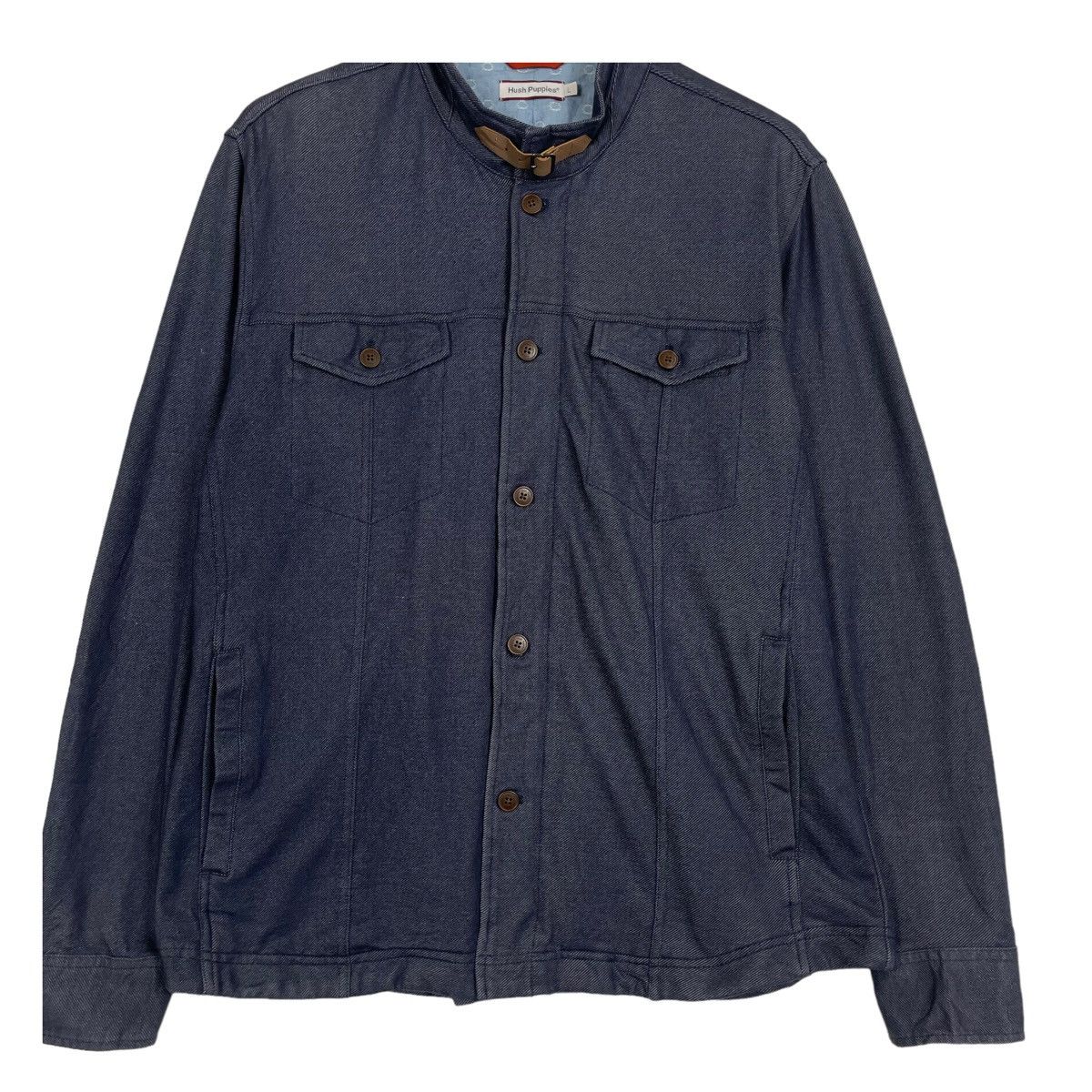 Hush Puppies × Japanese Brand × Vintage 💥HUSH PUPPIES SUNFADED LINEN BIKER JACKET Size US L / EU 52-54 / 3 - 5 Thumbnail