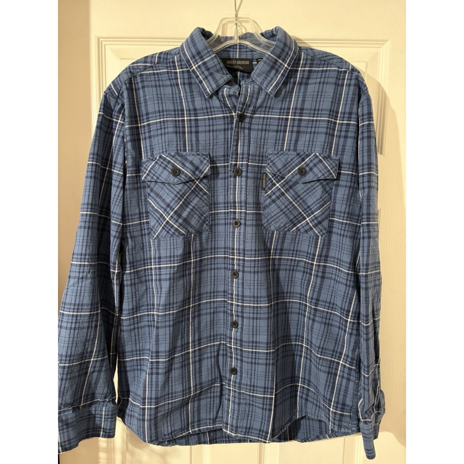 Harley Davidson Harley Davidson Essence Flannel Sz L Blue Motorcycle Biker Size US L / EU 52-54 / 3 - 1 Thumbnail