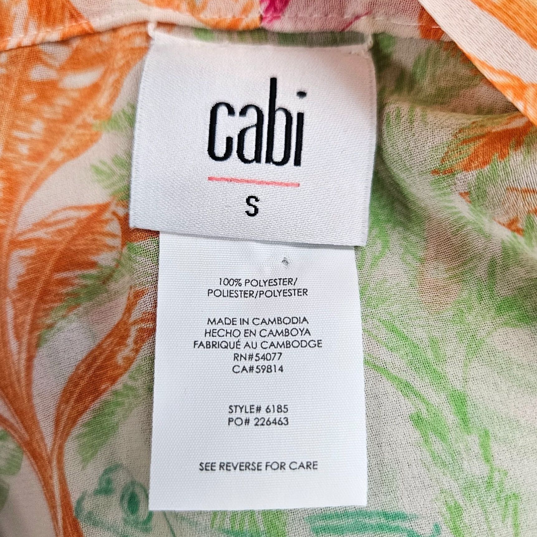 Vintage Cabi 6185 Womens Sunset Kimono Blouse Small Pink Green Sheer Long Sleeve Casual Womens Size S / US 4 / IT 40 - 5 Thumbnail