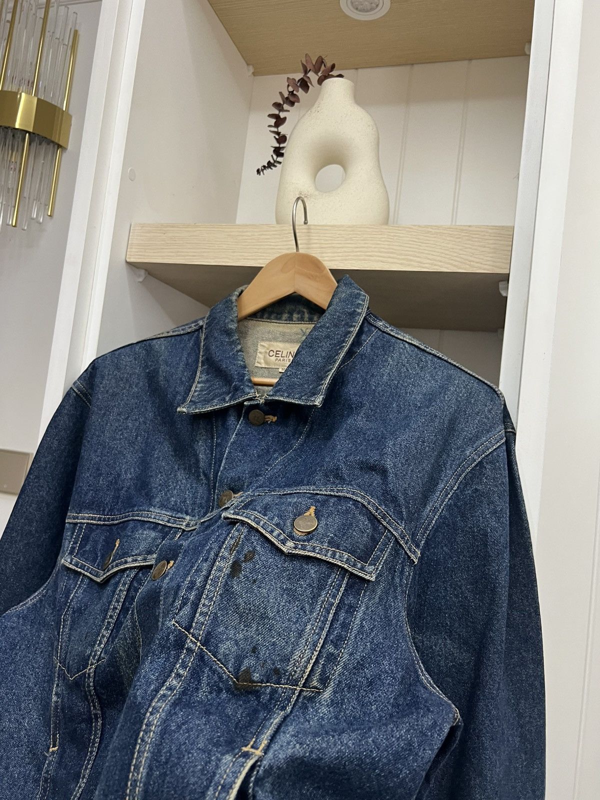 Celine × Designer CELINE DENIM TRUCKER JACKET Size US M / EU 48-50 / 2 - 8 Thumbnail