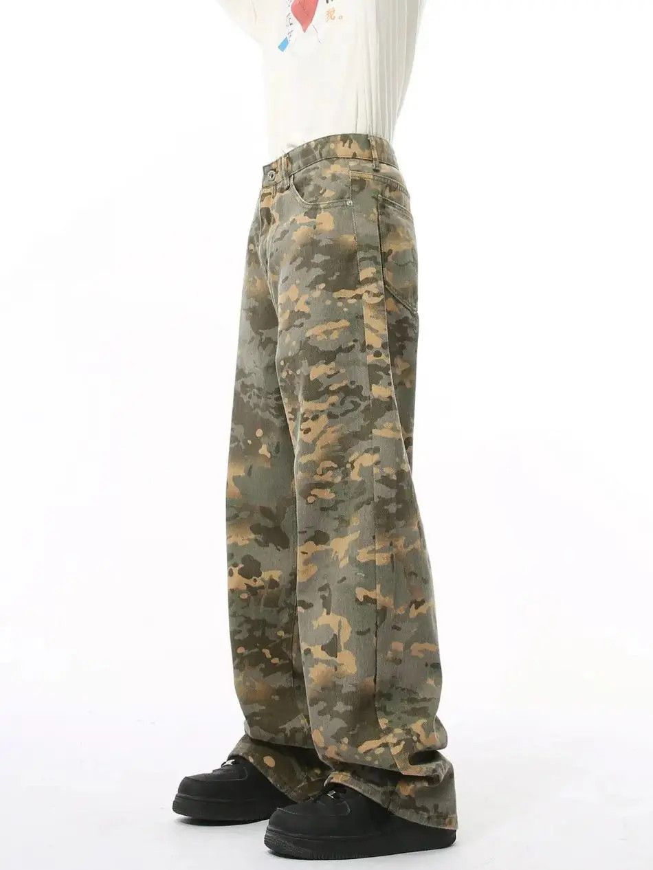 Japanese Brand Retro camouflage straight leg wide leg jeans Size US 32 / EU 48 - 4 Thumbnail