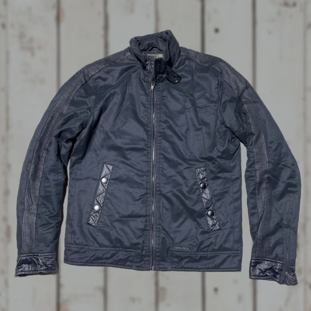 Diesel VINTAGE Diesel Jacket Biker Mens SZ M Full Zip Nylon Black Size US M / EU 48-50 / 2 - 1 Thumbnail