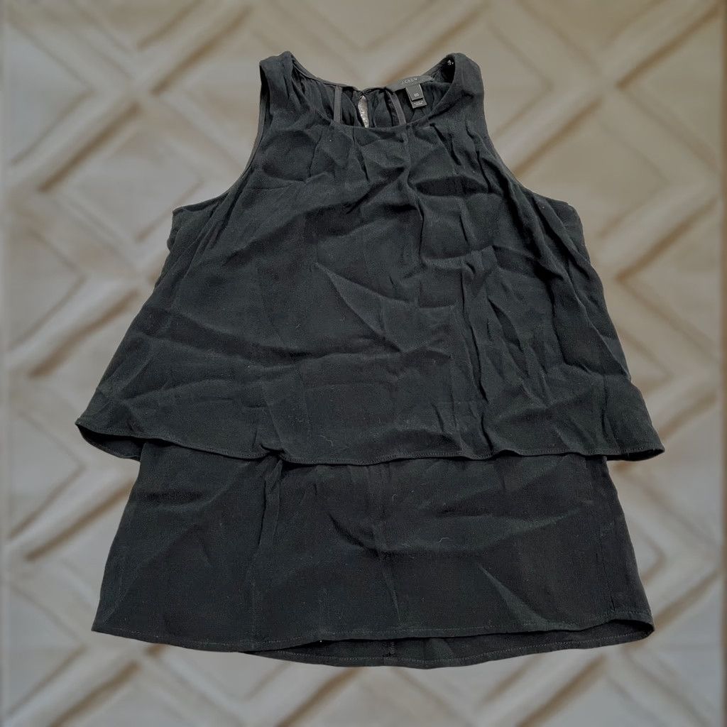 J.Crew J.CREW Halter Tank Top Blouse Womens 00 Solid Black Sleeveless Layered Casual Shirt Dress? Size XXS / US 00 / IT 34 - 1 Thumbnail