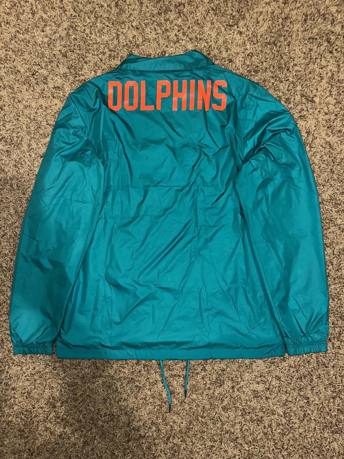Nike Nike Men's Miami Dolphins Aqua Sideline Coaches Performance Full-Snap Jacket Size US M / EU 48-50 / 2 - 8 Thumbnail