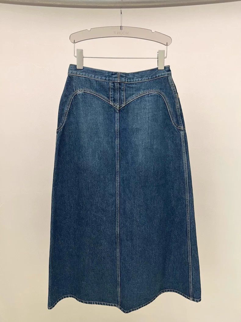 Saint Laurent Paris Saint Laurent Paris Blue Zip Skirt Size 30" / US 8 / IT 44 - 2 Thumbnail