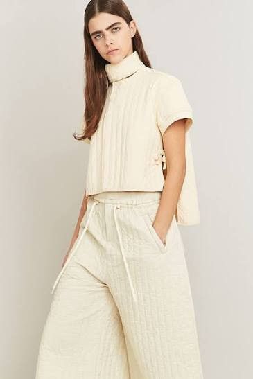 Craig Green Craig Green X Björn Borg Womens Cream Quilted Polo Shirt Size S / US 4 / IT 40 - 1 Thumbnail