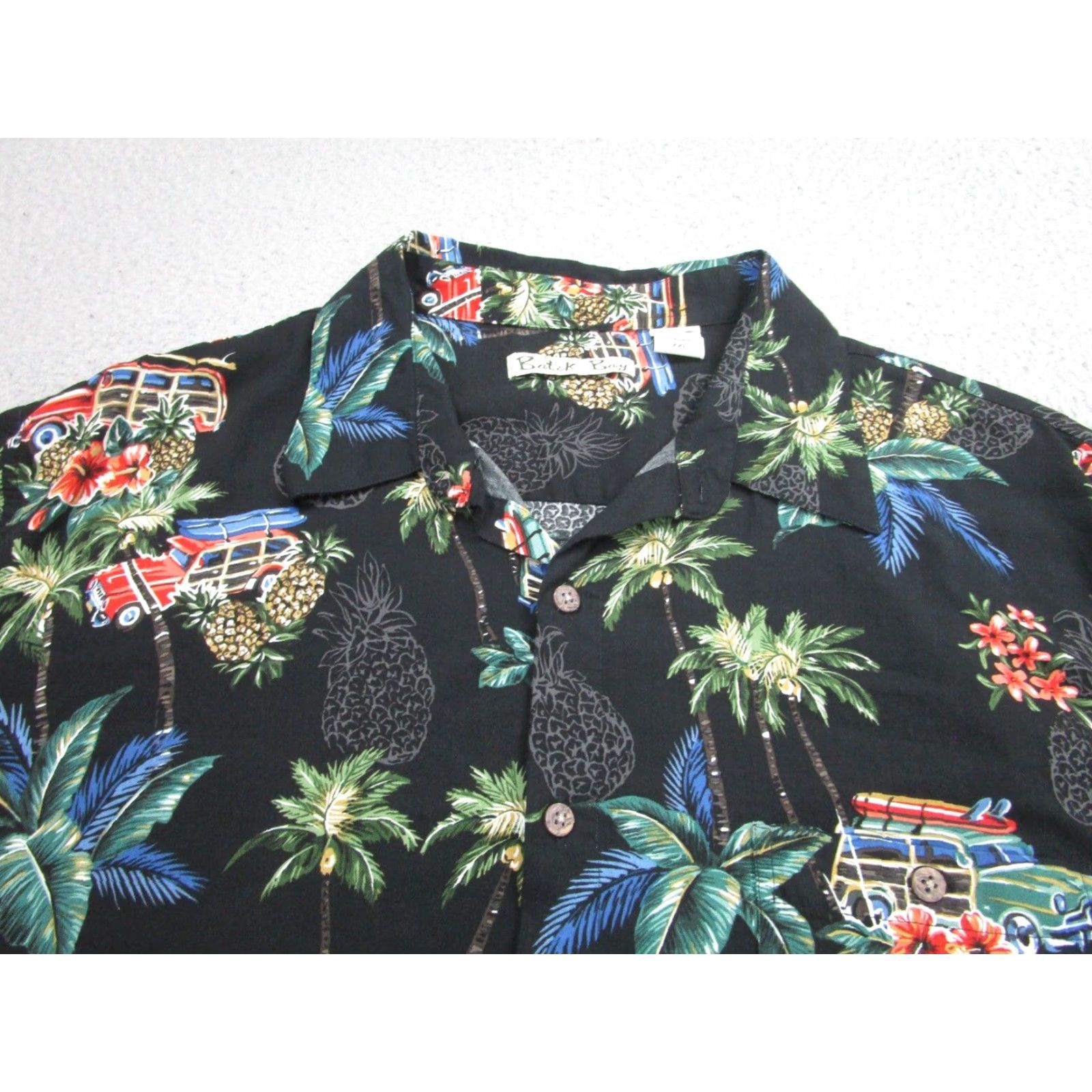 Vintage VINTAGE Batik Bay Hawaiian Shirt Mens 2XL Black Pineapple Floral Short Sleeve Button-Up Rayon Hawaiian Shirt Mens 2XL Black Pineapple Floral Size US XXL / EU 58 / 5 - 3 Thumbnail