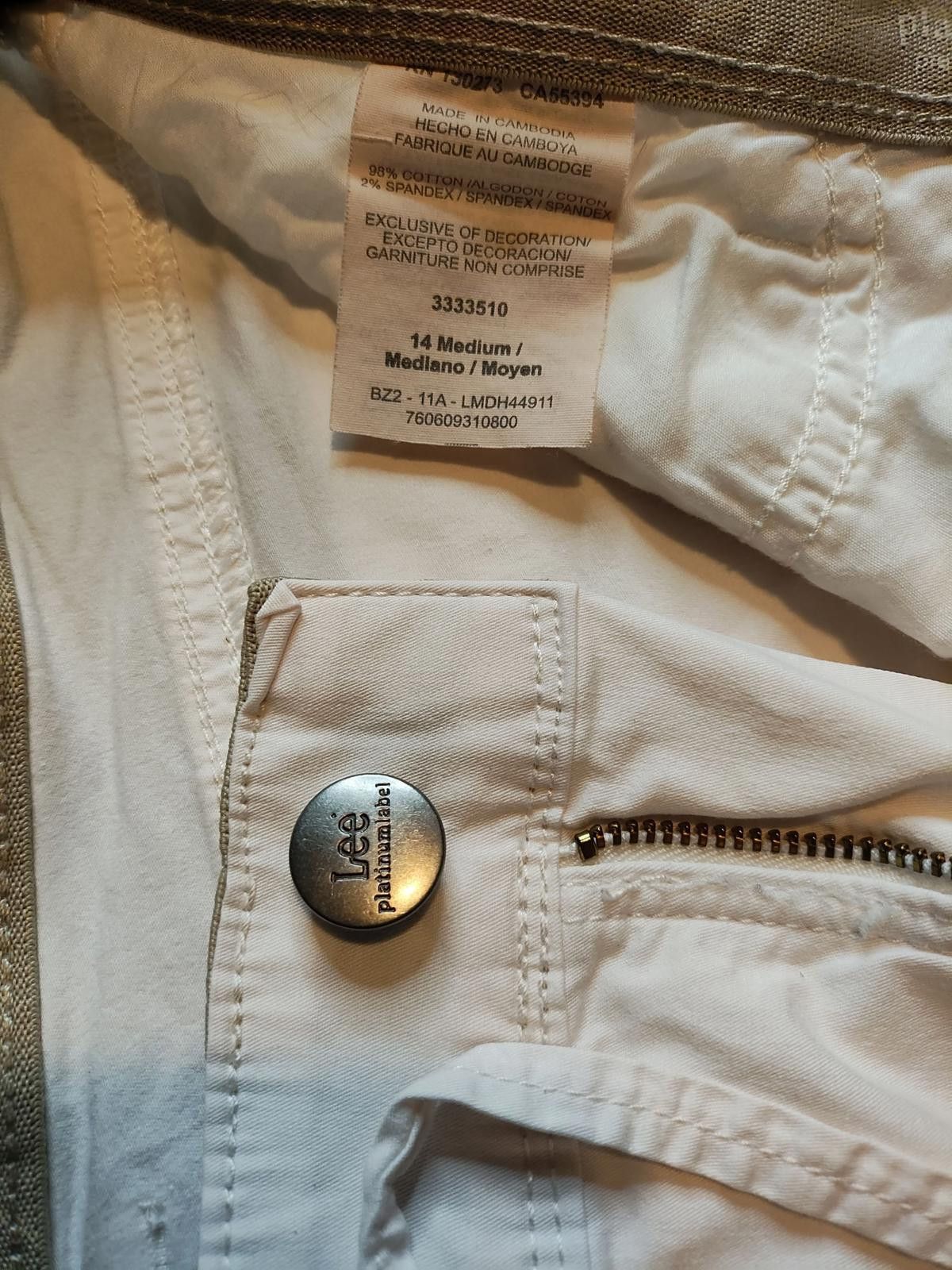 Lee Lee Platinum Label Women's Casual White Shorts, Size 14 M Size 34" / US 12 / IT 48 - 3 Thumbnail