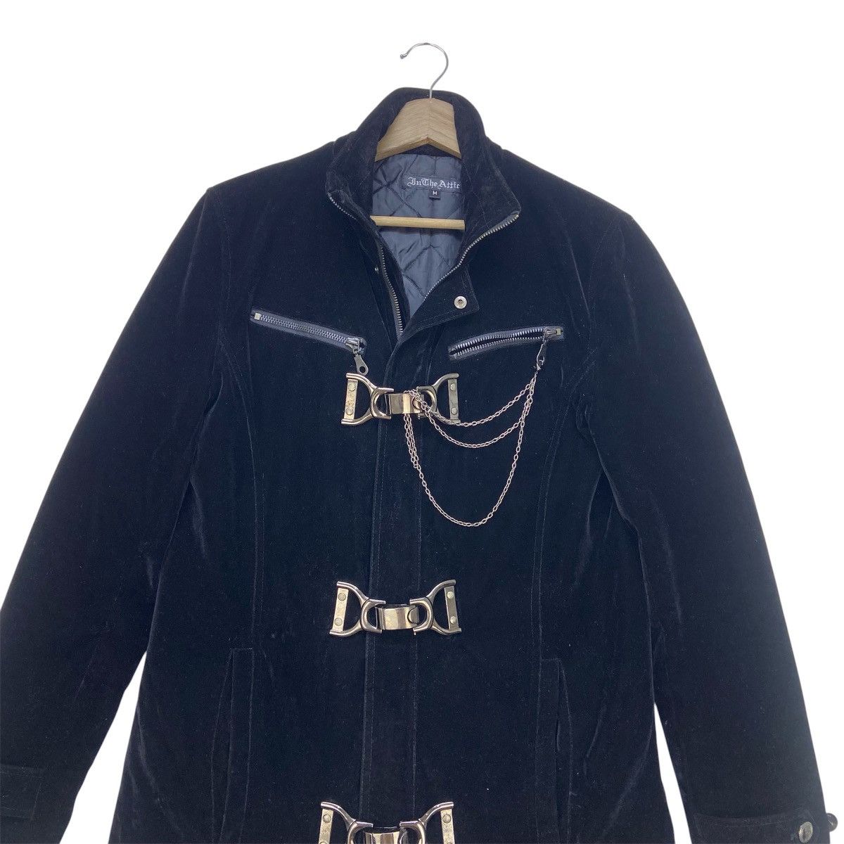 In The Attic In The Attic Velvet Black Gothic Punk Buckle Long Jacket Size US S / EU 44-46 / 1 - 2 Thumbnail