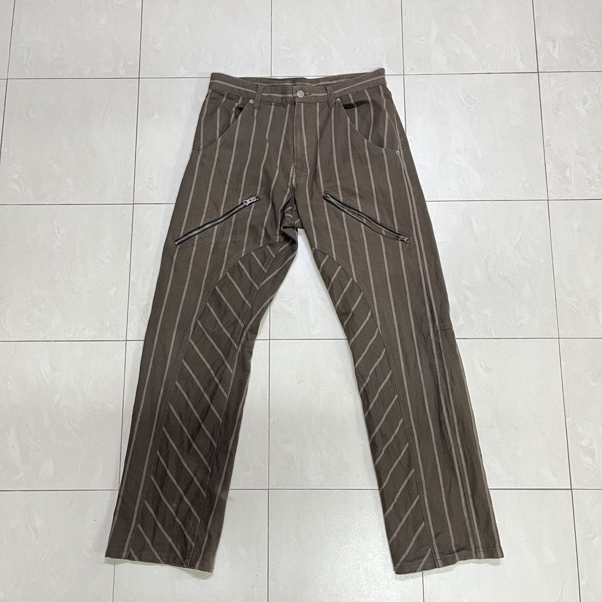 14th Addiction × If Six Was Nine × PPFM Rare PPFM Stripe Zipper Punk Pants Size US 31 - 3 Thumbnail
