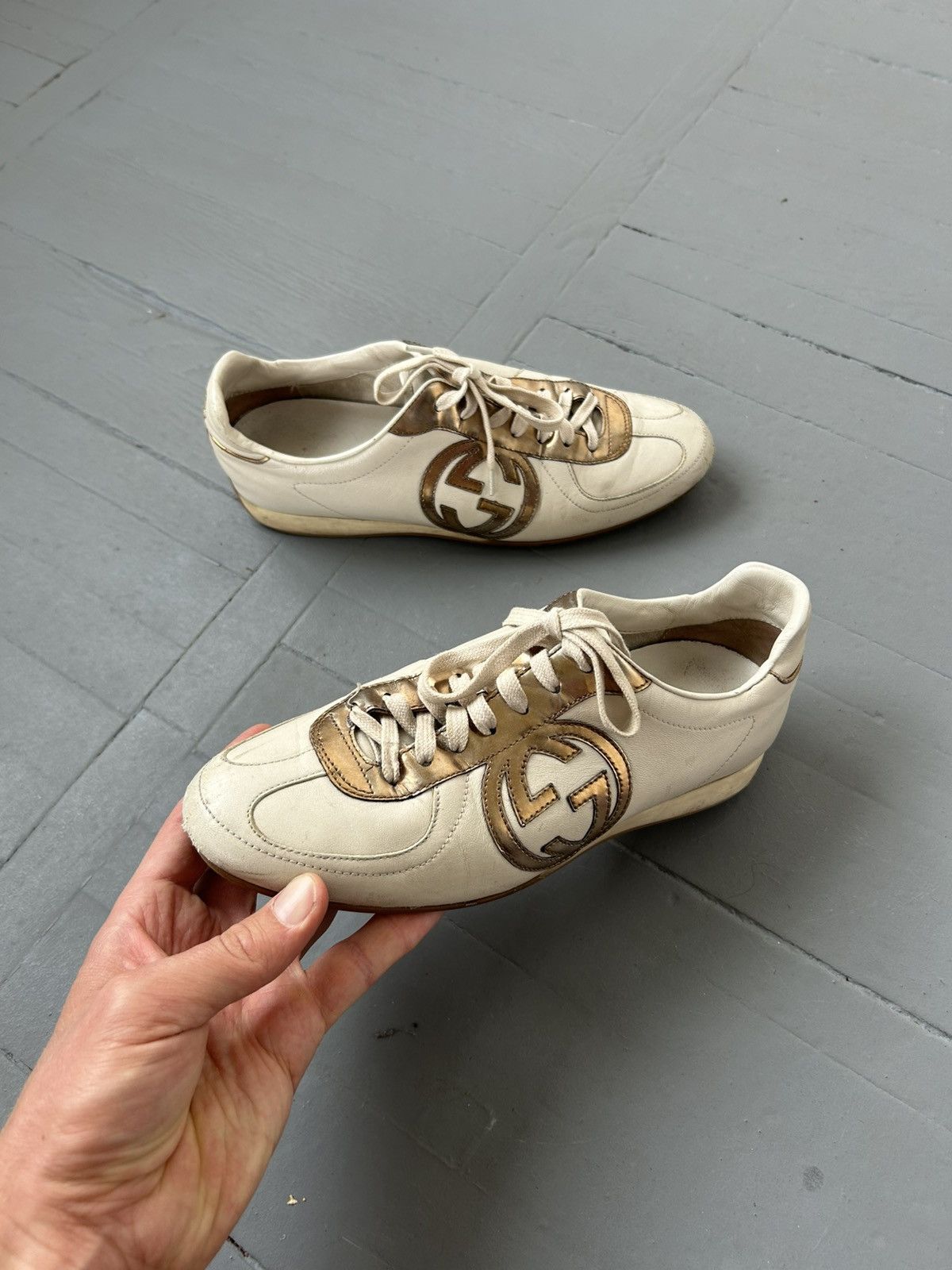 Gucci Gucci monogram leather trainers sneakers 00s Size US 8 / IT 38 - 5 Thumbnail
