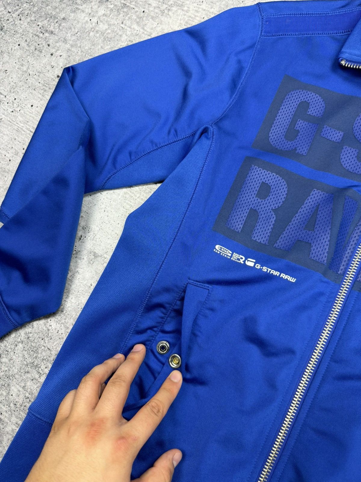 G-Star × Vintage Vintage G-Star Raw Blue Big Logo Y2K Full Zip Sweatshirt Size US M / EU 48-50 / 2 - 8 Thumbnail