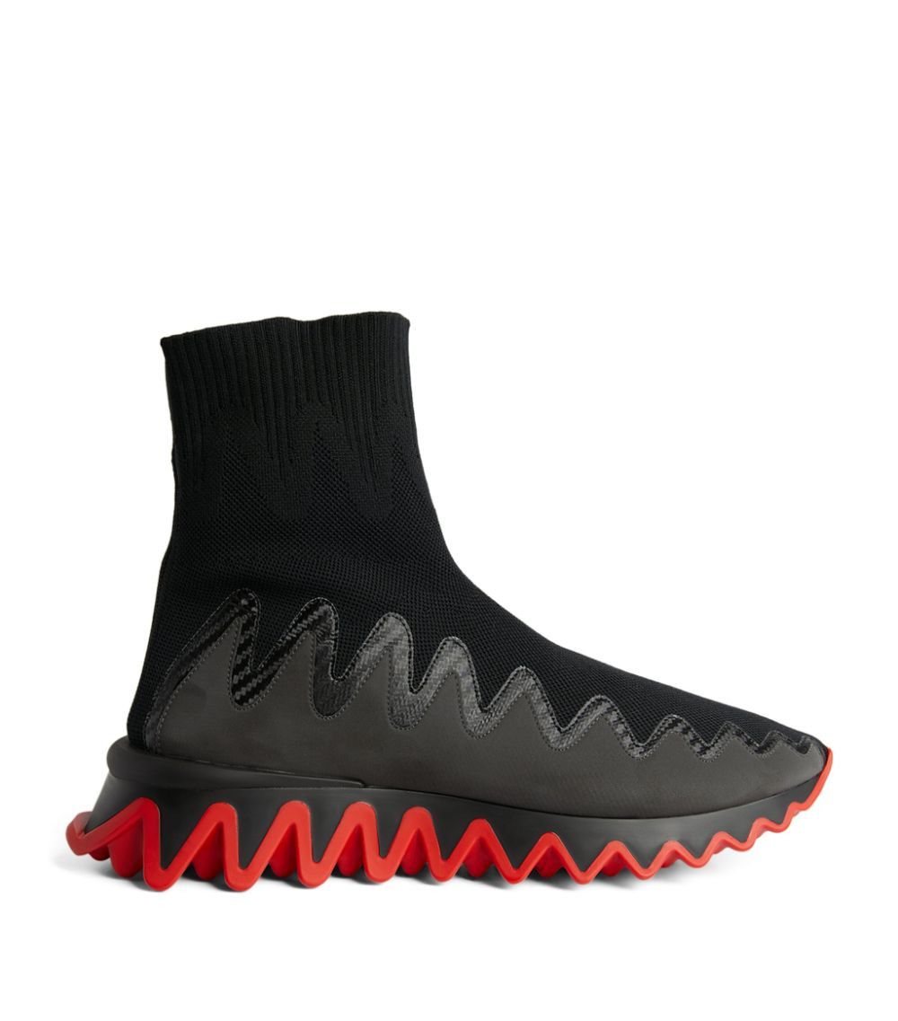 o1s1wg110924 Sharky Sock Sneakers in Black/Red