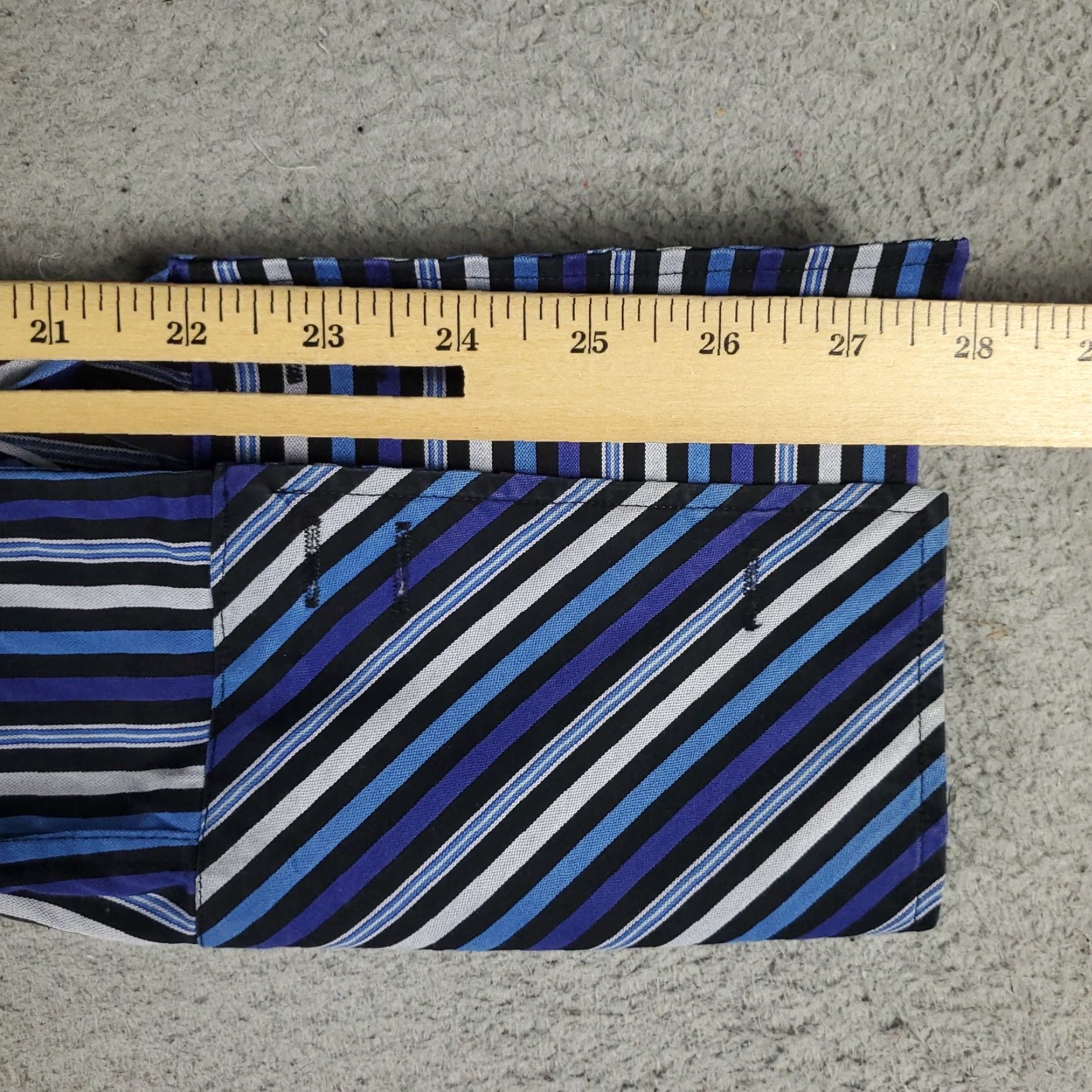 Ted Baker Ted Baker Dress Shirt Men's 16 Blue Striped French Cuff Button-Up Regular Fit Size 42R - 7 Thumbnail