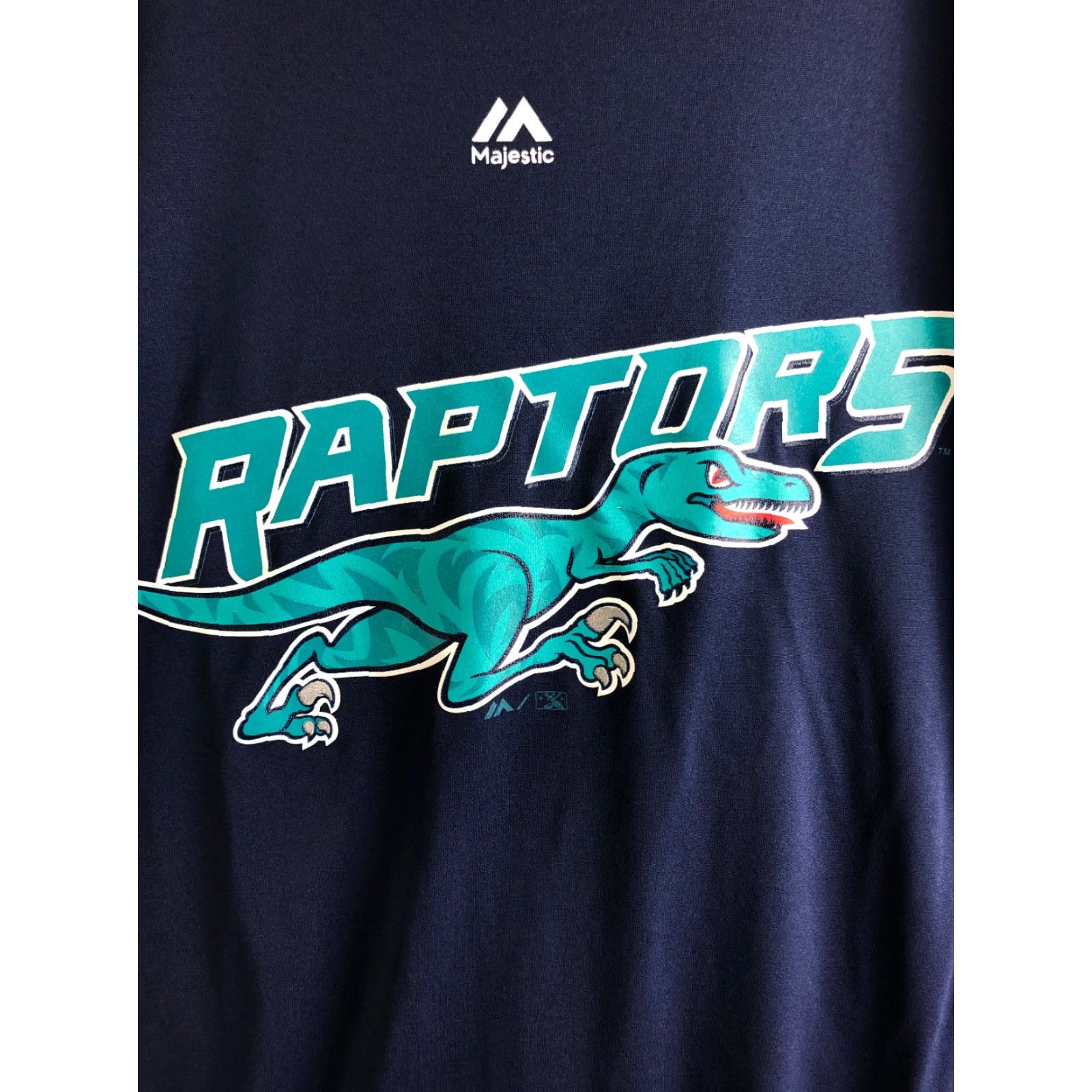 Vintage Majestic T Shirt Mens XL Blue Raptors Graphic Crew Neck Short Sleeve 90s Sports Logo (Blue) Pear Initially Size US XL / EU 56 / 4 - 2 Thumbnail