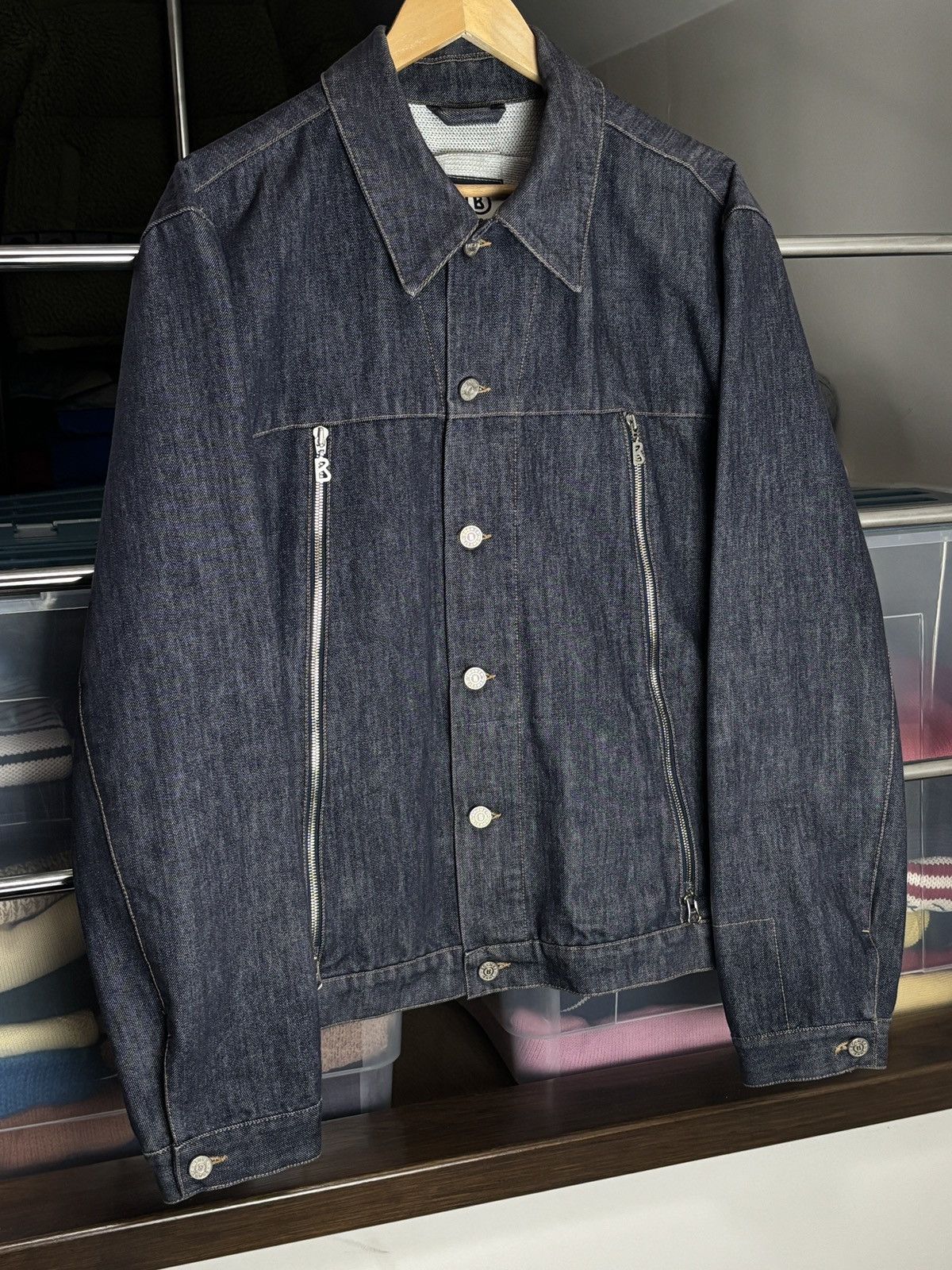 Bogner Bogner Avant Garde Unique Denim Jacket Zippers Vintage Jeans Size US L / EU 52-54 / 3 - 2 Thumbnail