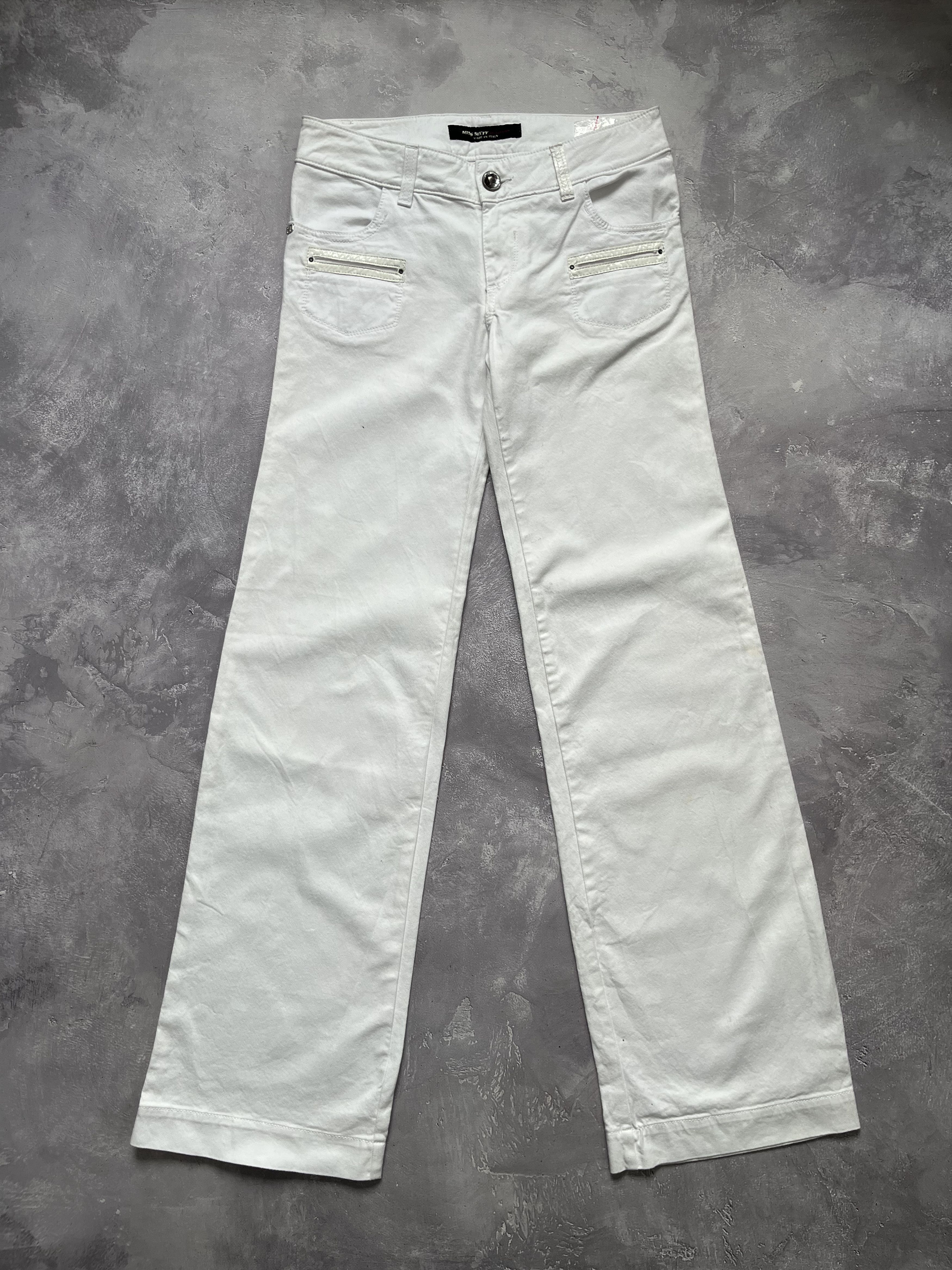 Miss Sixty Y2k Miss Sixty Pants White Wide Leg Euro - Size 28 Size 28" / US 6 / IT 42 - 6 Thumbnail