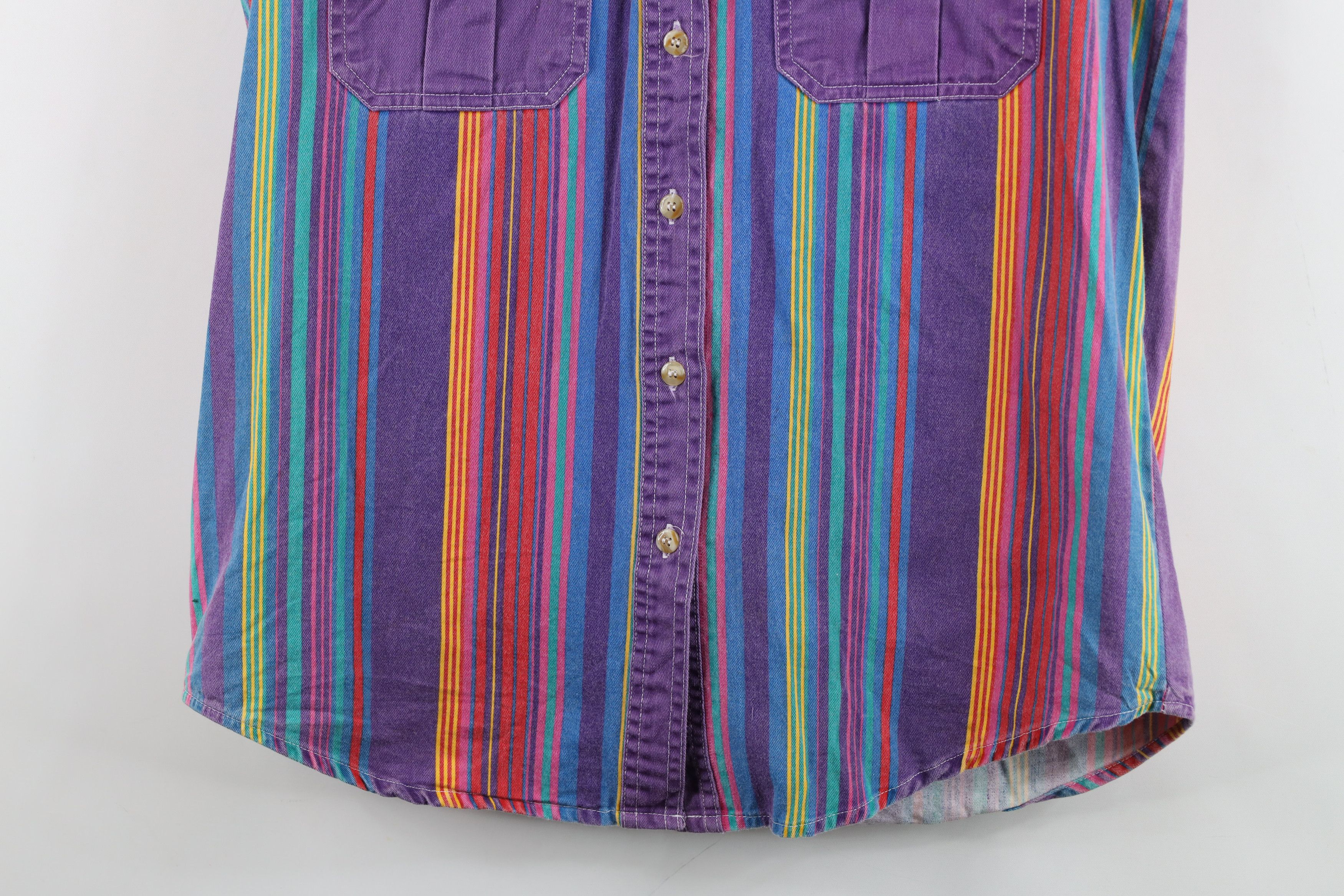 Vintage Vintage 90s Streetwear Rainbow Sleeveless Button Shirt Size M / US 6-8 / IT 42-44 - 3 Thumbnail