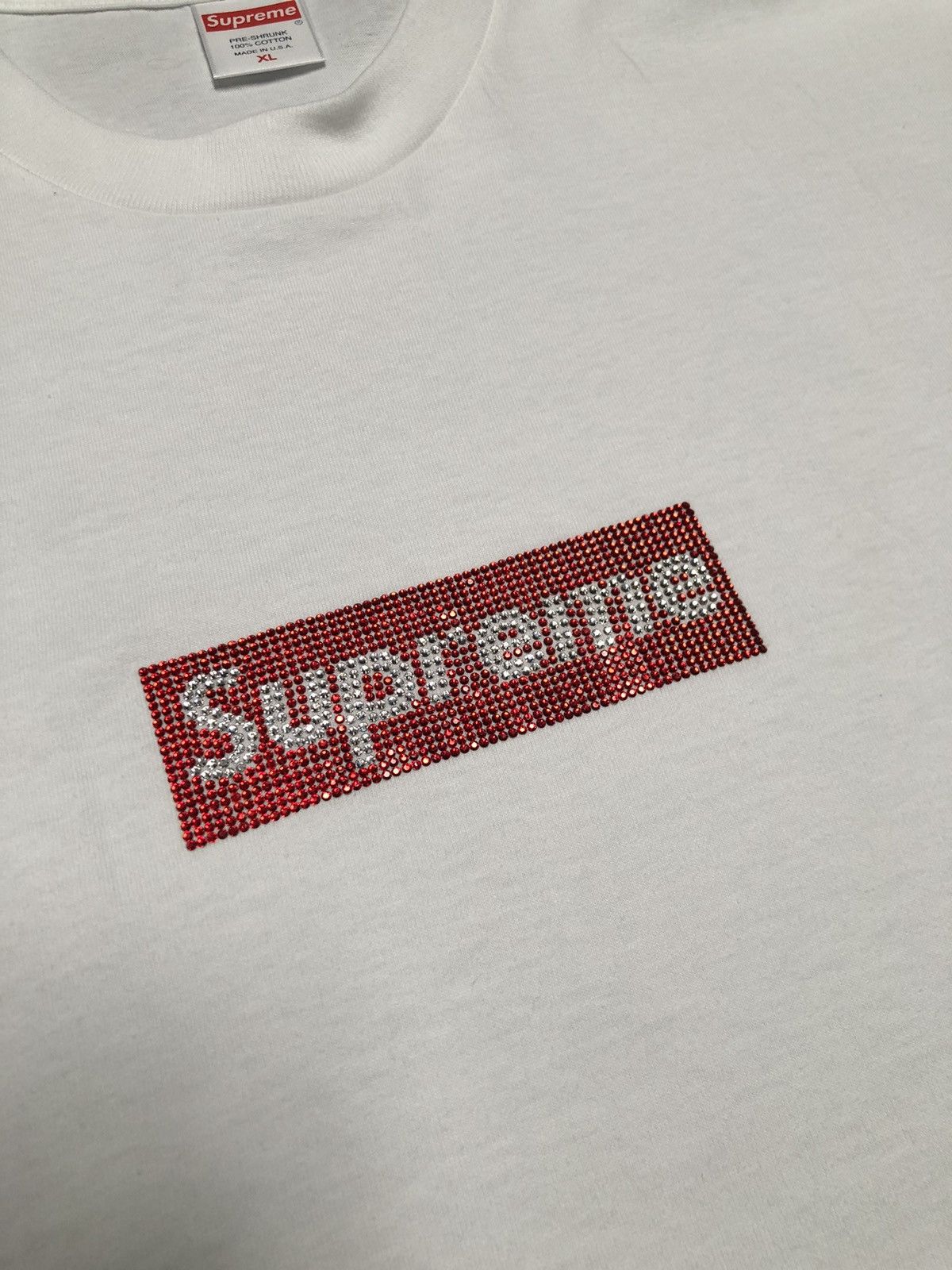 Supreme Supreme Swarovski box logo tee New SS19 | Grailed