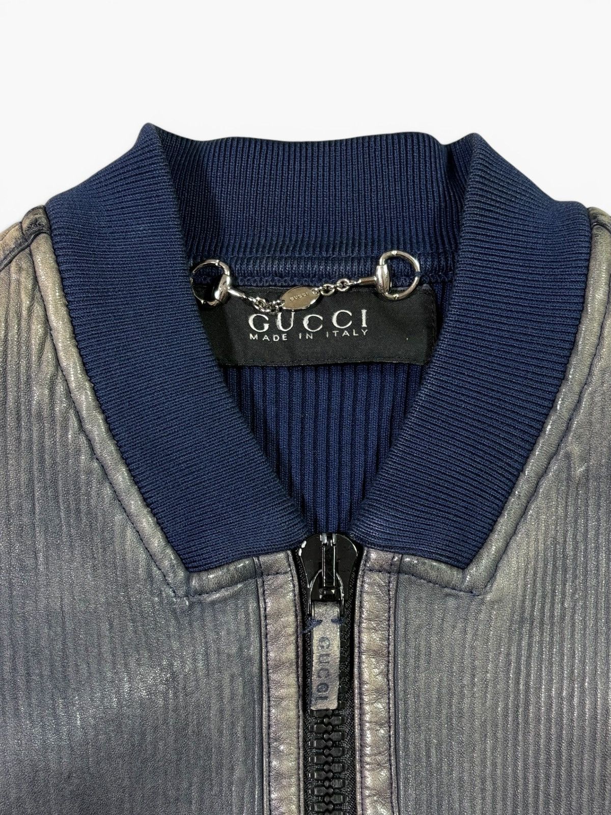 Gucci SS10 Runway Blue Leather Jacket by Gucci Size S / US 4 / IT 40 - 5 Thumbnail
