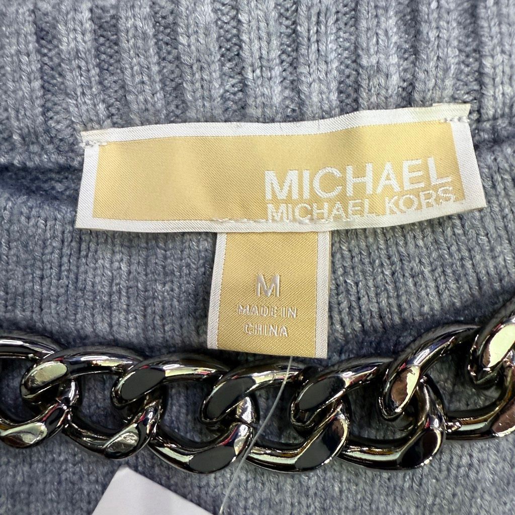 Michael Kors Michael Kors Chain-Neck Sleeveless Sweater Tunic Pearl Heather Gray NWT Size M Soft Knit Top MSRP $140 Size M / US 6-8 / IT 42-44 - 3 Thumbnail
