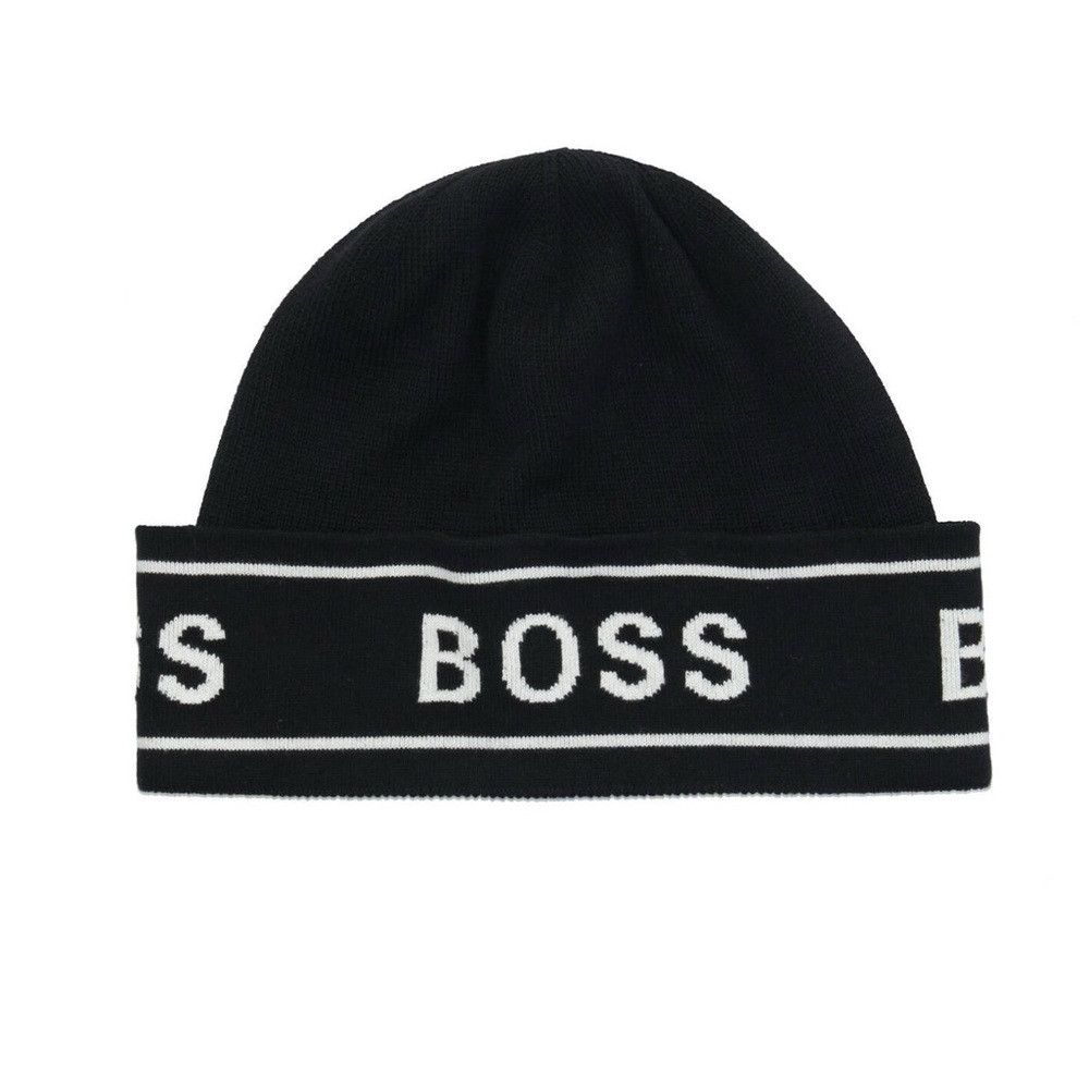 Hugo Boss Knitted Wool Hugo Boss Beanie Hat Black Size ONE SIZE - 1 Thumbnail