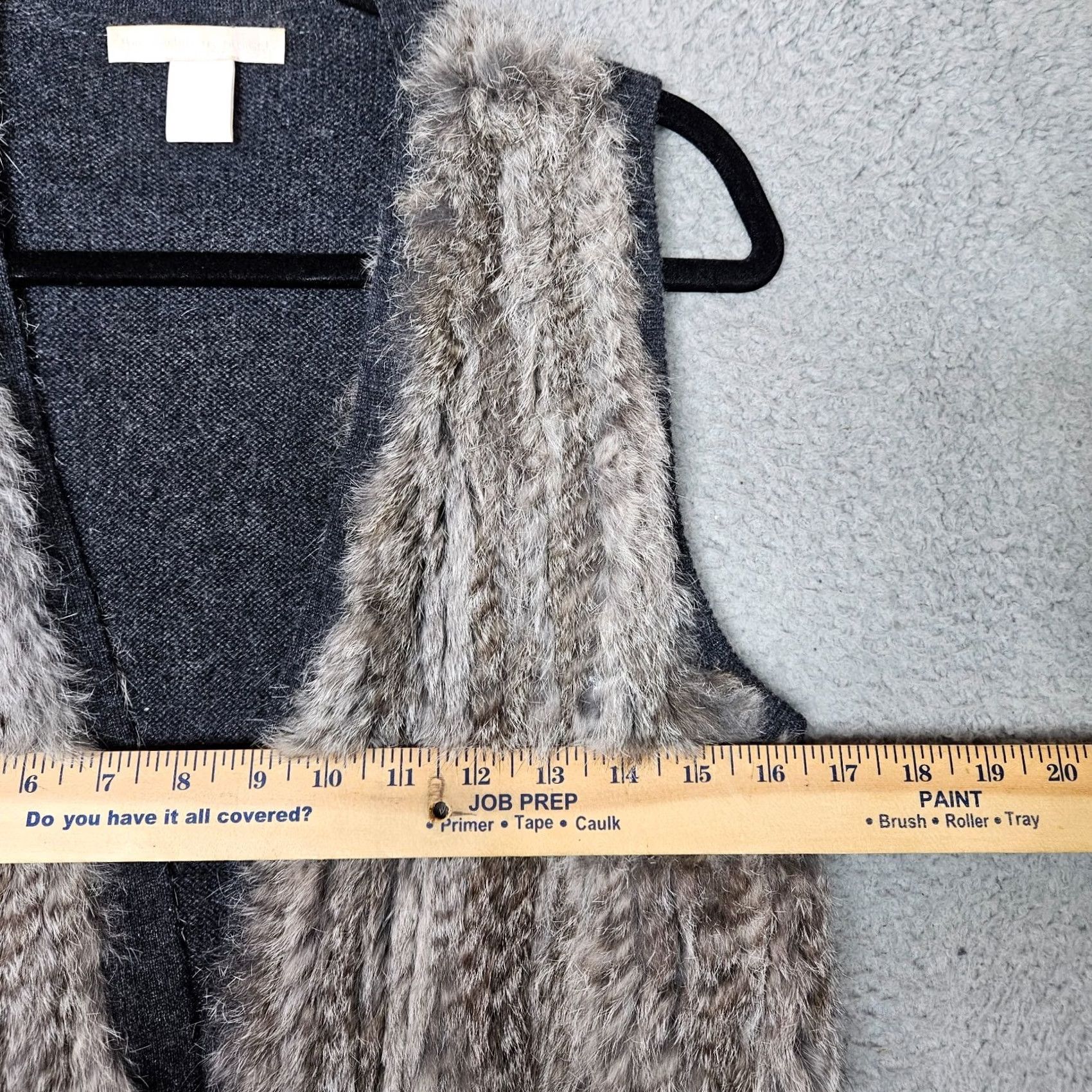Vintage The Cashmere Project Cardigan Women's Gray Open Front Fur Trim Sz S Size S / US 4 / IT 40 - 5 Thumbnail