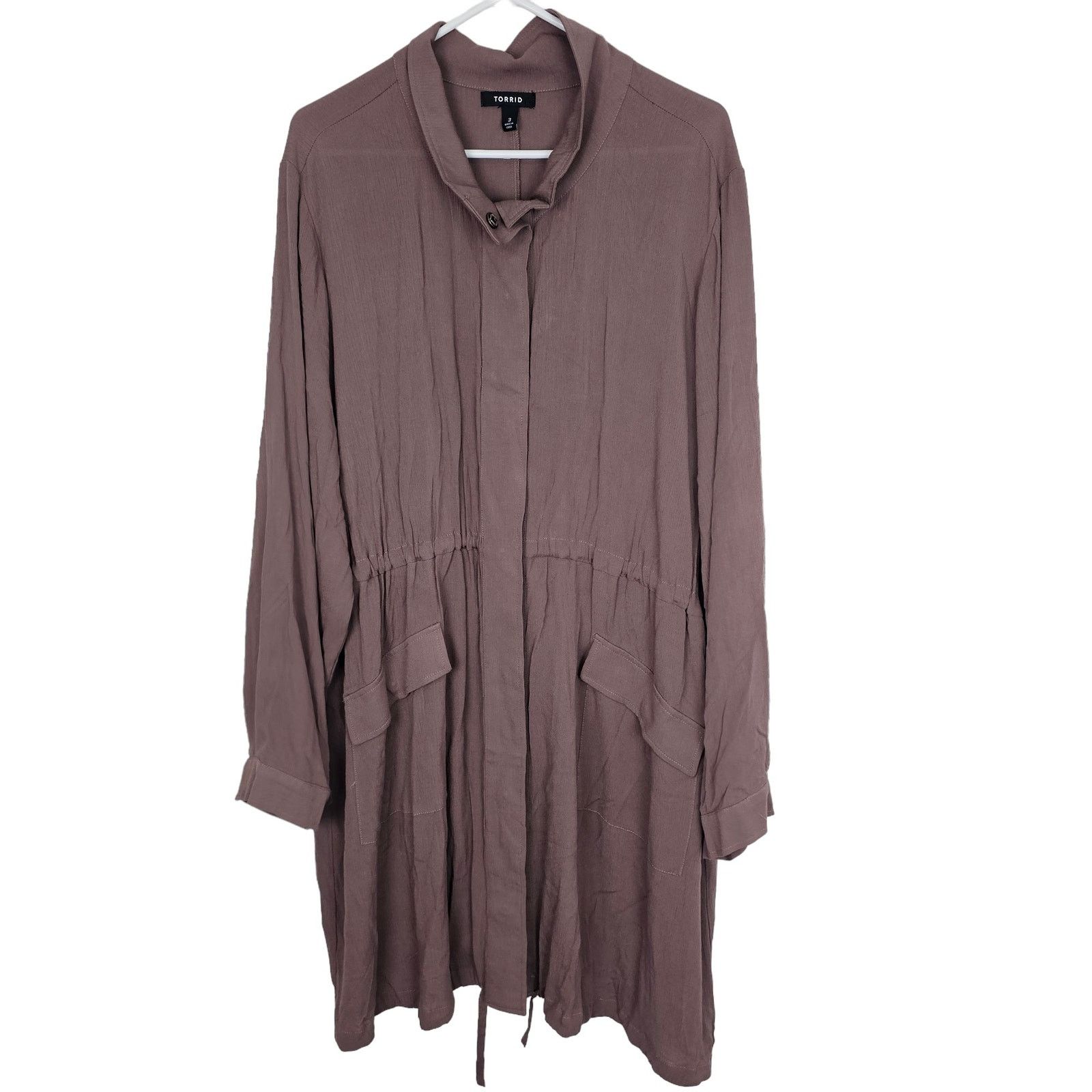 Corridor Torrid Snap Front Shirt Dress Plus Size 3X Chocolate Brown Size 3XL / US 20-22 - 1 Thumbnail