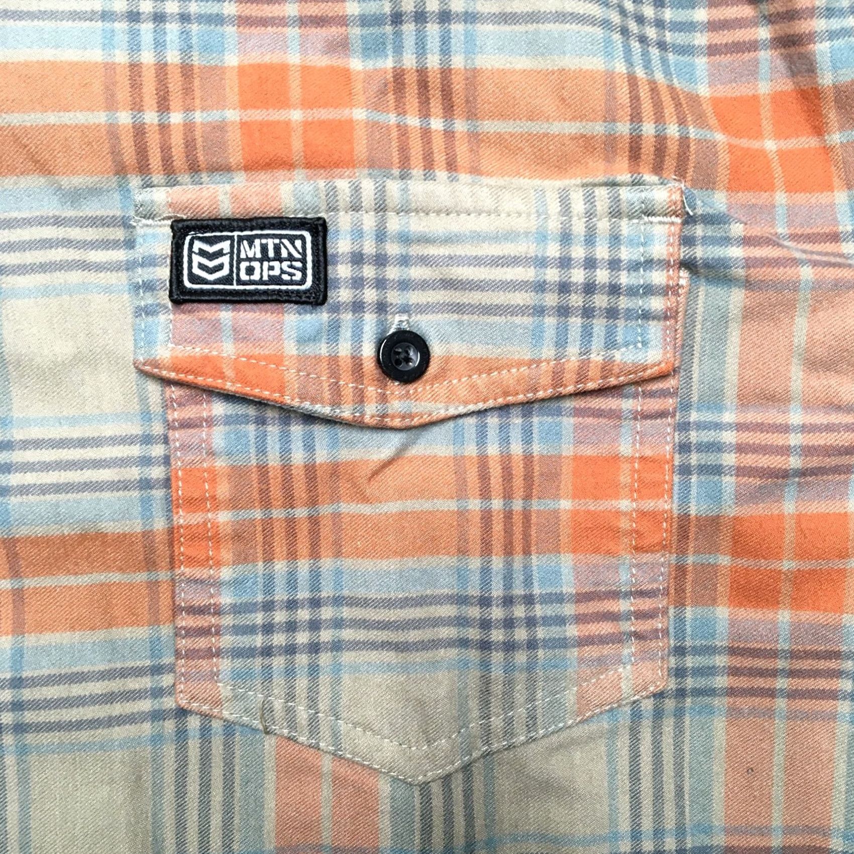 Vintage MTN OPS Shirt Mens XL Tan/Orange Plaid Flannel Button Up Stretch Outdoor Hunting Size US XL / EU 56 / 4 - 5 Thumbnail