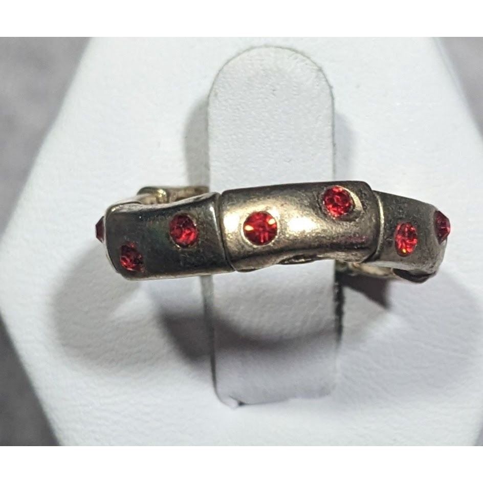 Other Red Rhinestone Gold Tone Funky Stretch Ring Size 6 1/4 Size ONE SIZE - 7 Thumbnail