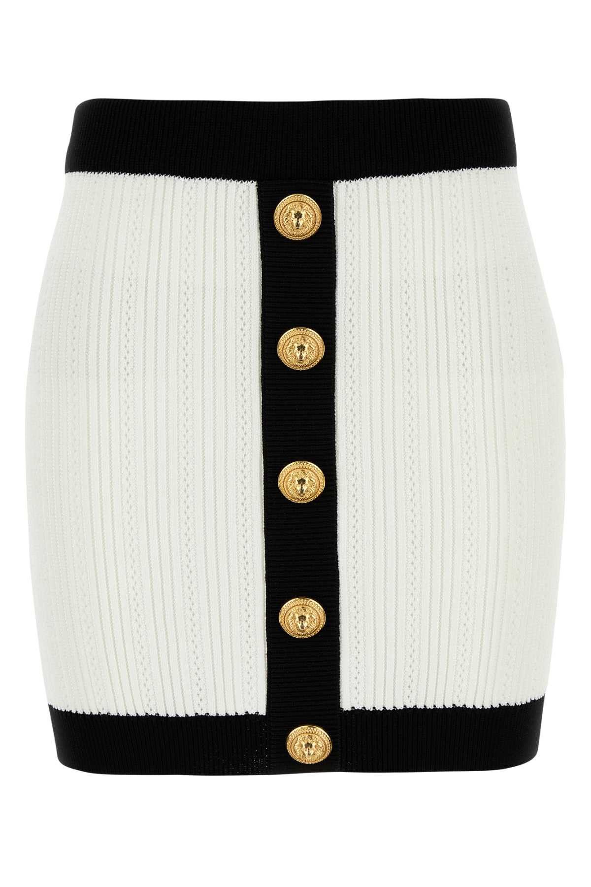 Balmain White Viscose Blend Mini Skirt Size 27" / US 4 / IT 40 - 1 Thumbnail