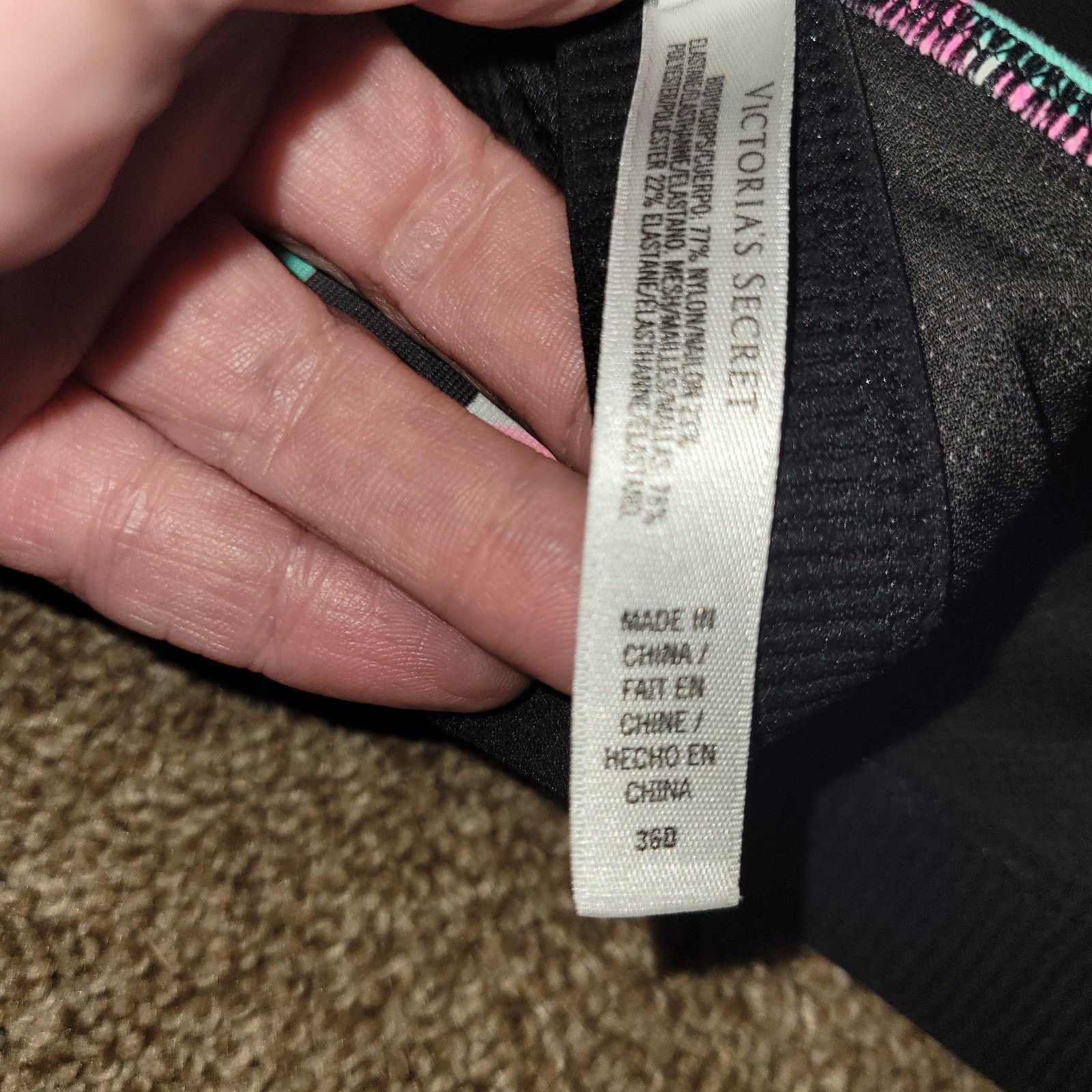 Victoria's Secret VSX Sport L Victoria Secret Sport Bra Multi Color Dots 36 D Size ONE SIZE - 4 Thumbnail