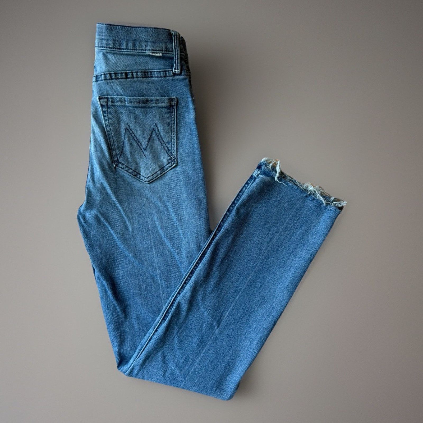 MOTHER Mother Mid Rise Dazzler Jeans W 24 Blue Ankle Fray Glam Size 24" / US 00 / IT 34 - 1 Thumbnail