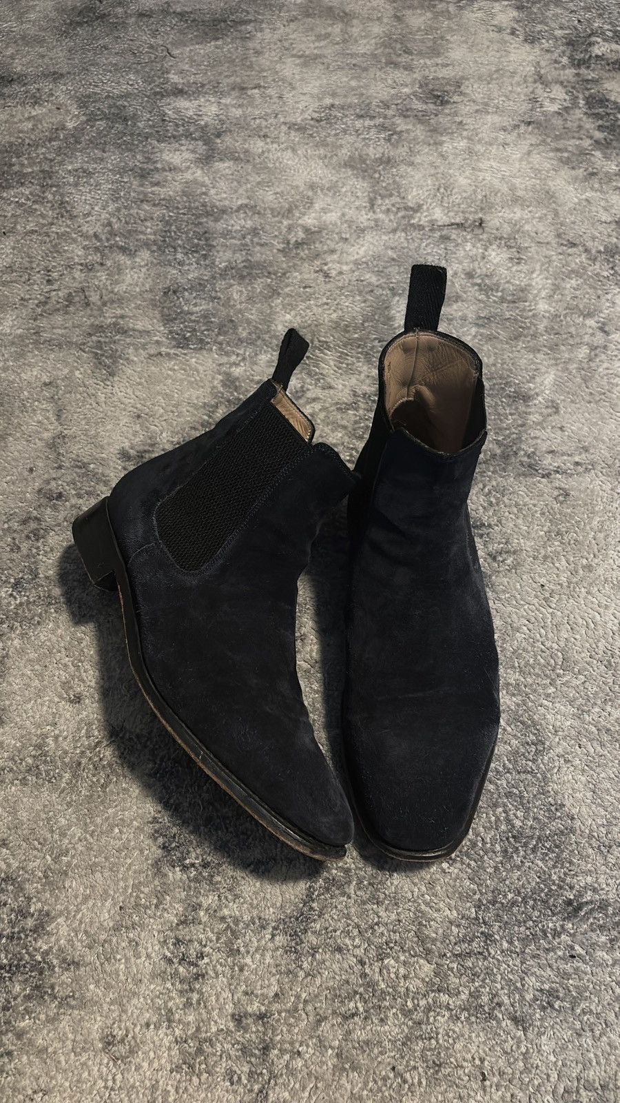 A.S.98 John Varvatos Navy Blue Suede Chelsea Boots Size US 8.5 / EU 41-42 - 2 Thumbnail