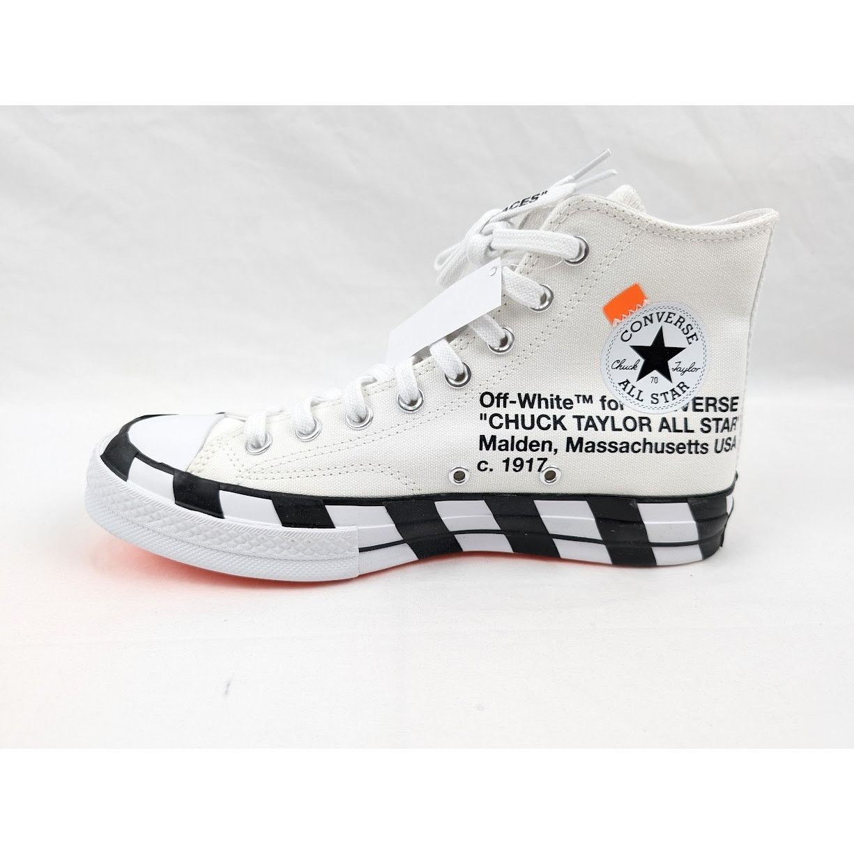 Converse × Off-White o1rshd1 DUP / Unisex Chuck 70 Hi-Top Sneakers in White/Cone Size US 8 / EU 41 - 7 Thumbnail