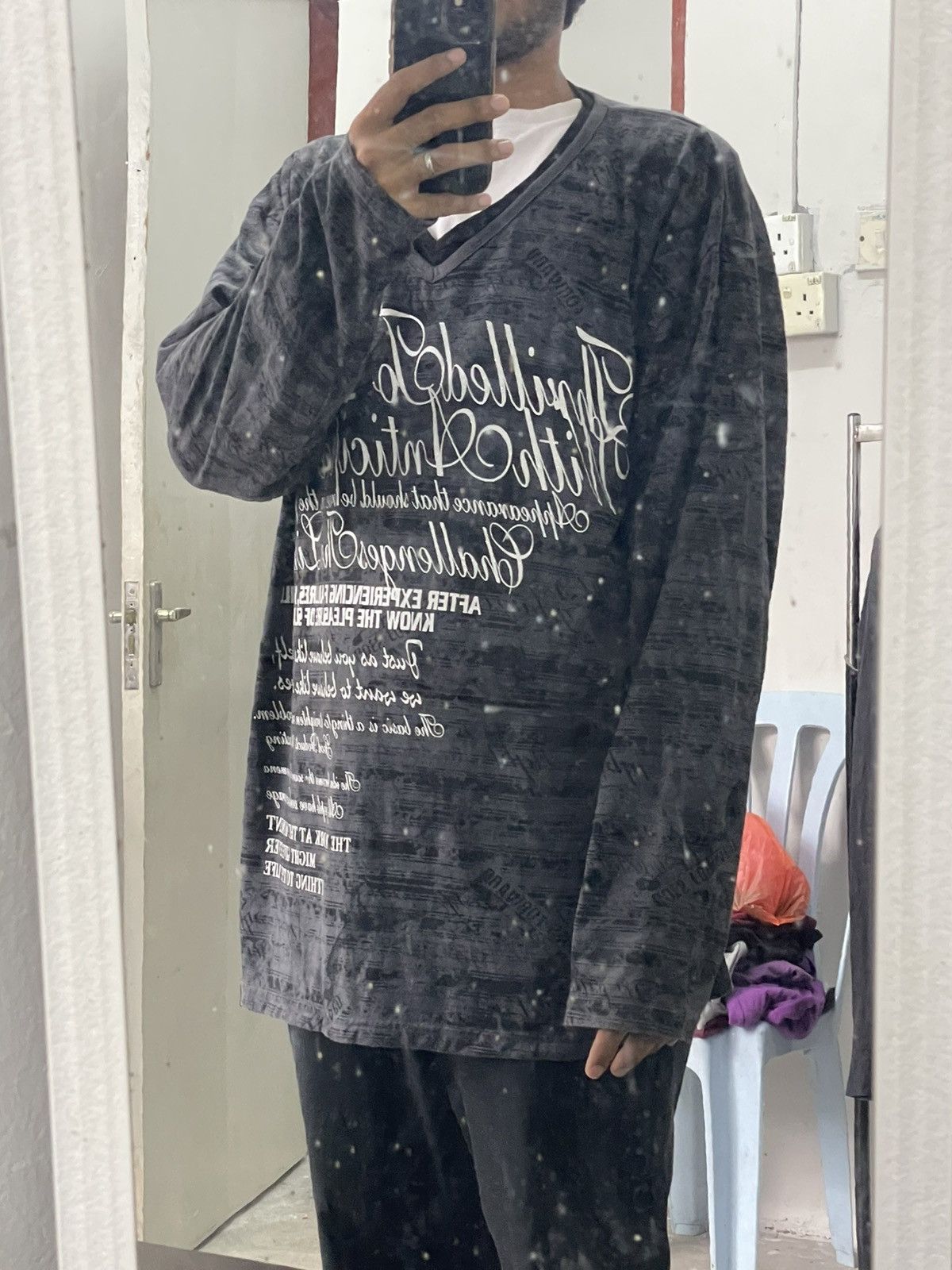 Hysteric Glamour Timestep Layer Y2K Emo Skull Affliction Wording Size US XXL / EU 58 / 5 - 19 Thumbnail