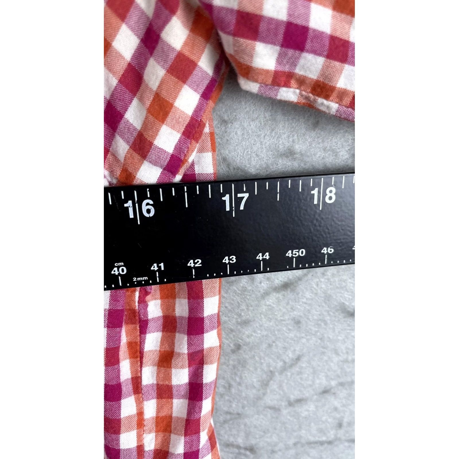 Tommy Hilfiger Tommy Hilfiger Shirt Womens Medium Pink Orange Gingham Plaid Button Front Casual Size M / US 6-8 / IT 42-44 - 4 Thumbnail