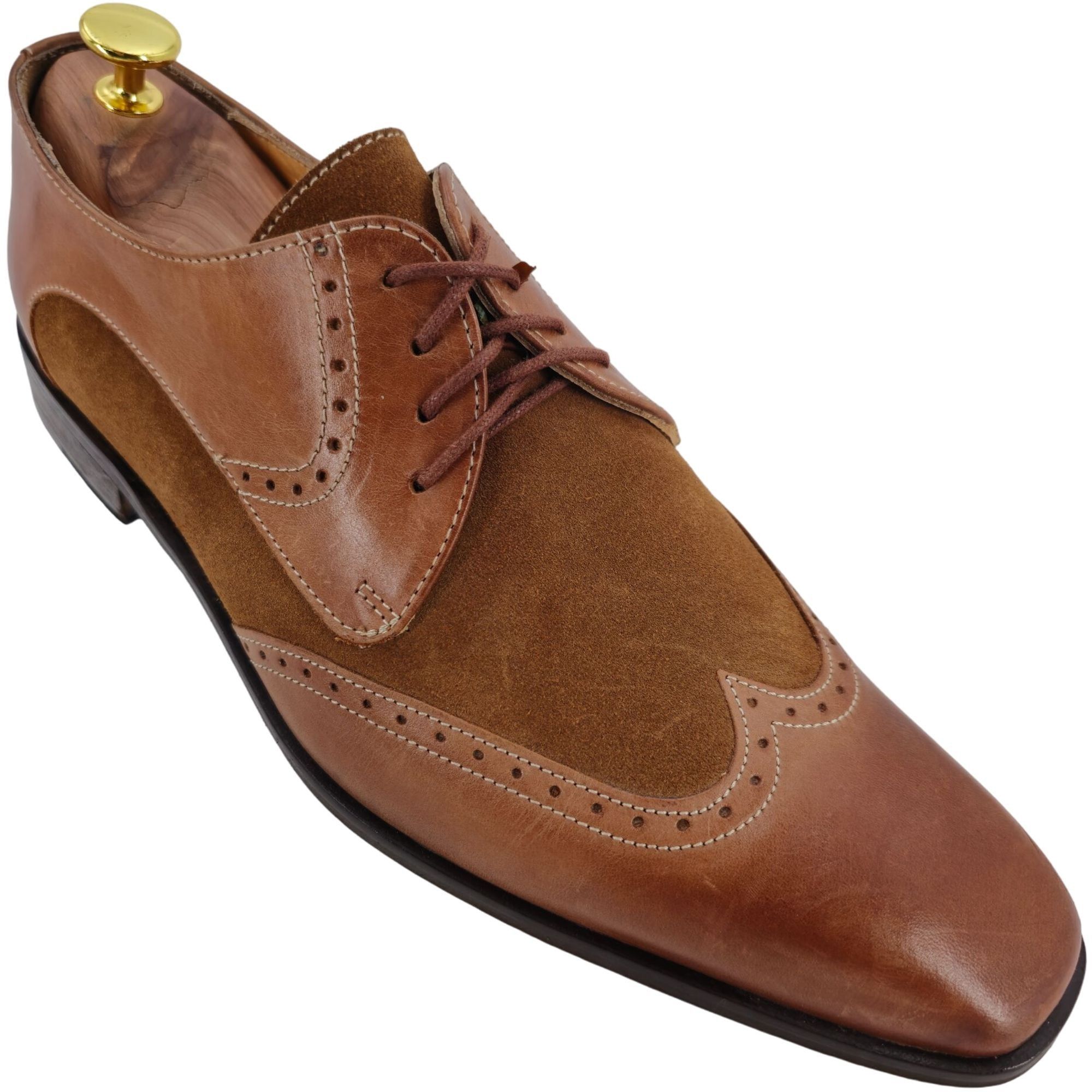 Mercanti Fiorentini Mercanti Fiorentini Italy Dress Shoes Mens 10M Brown Leather Size US 10 / EU 43 - 1 Thumbnail