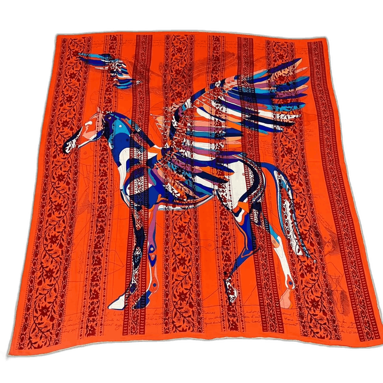 Hermes Da Vinci Pegasus Silk Scarf