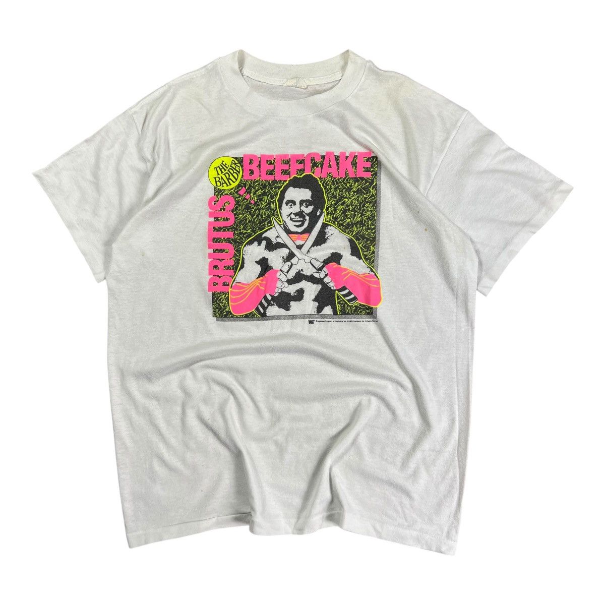 Vintage × WWE × WWF WWF BRUTUS THE BARBER BEEFCAKE 1989 T-SHIRT SINGLE STICH Size US XL / EU 56 / 4 - 1 Thumbnail